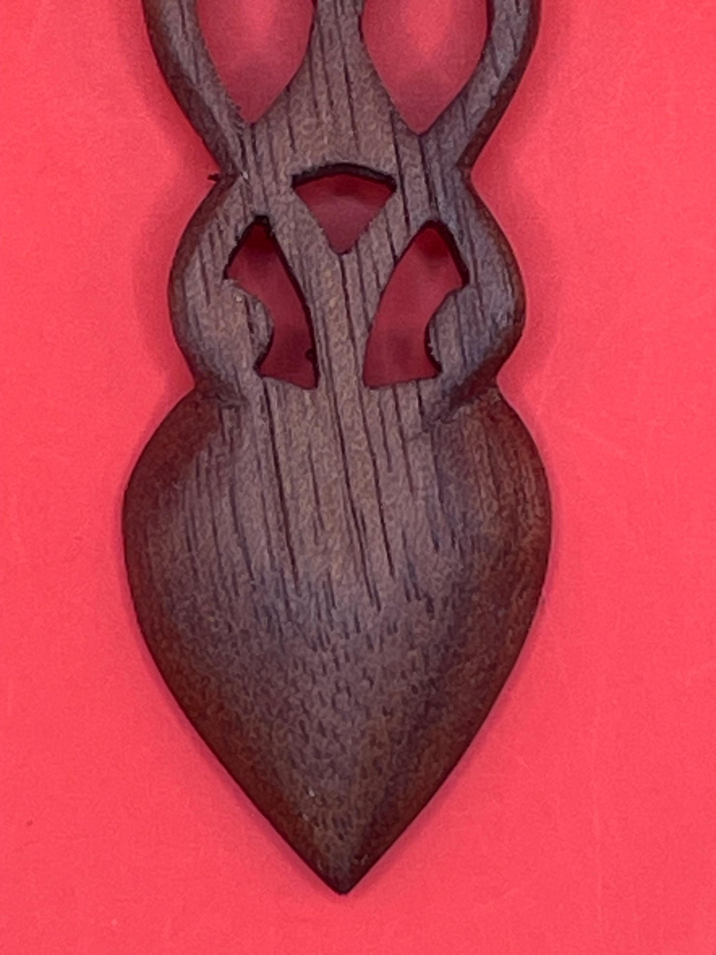 Small Wooden Heart Spoon Necklace  Gold Tone Chain Included