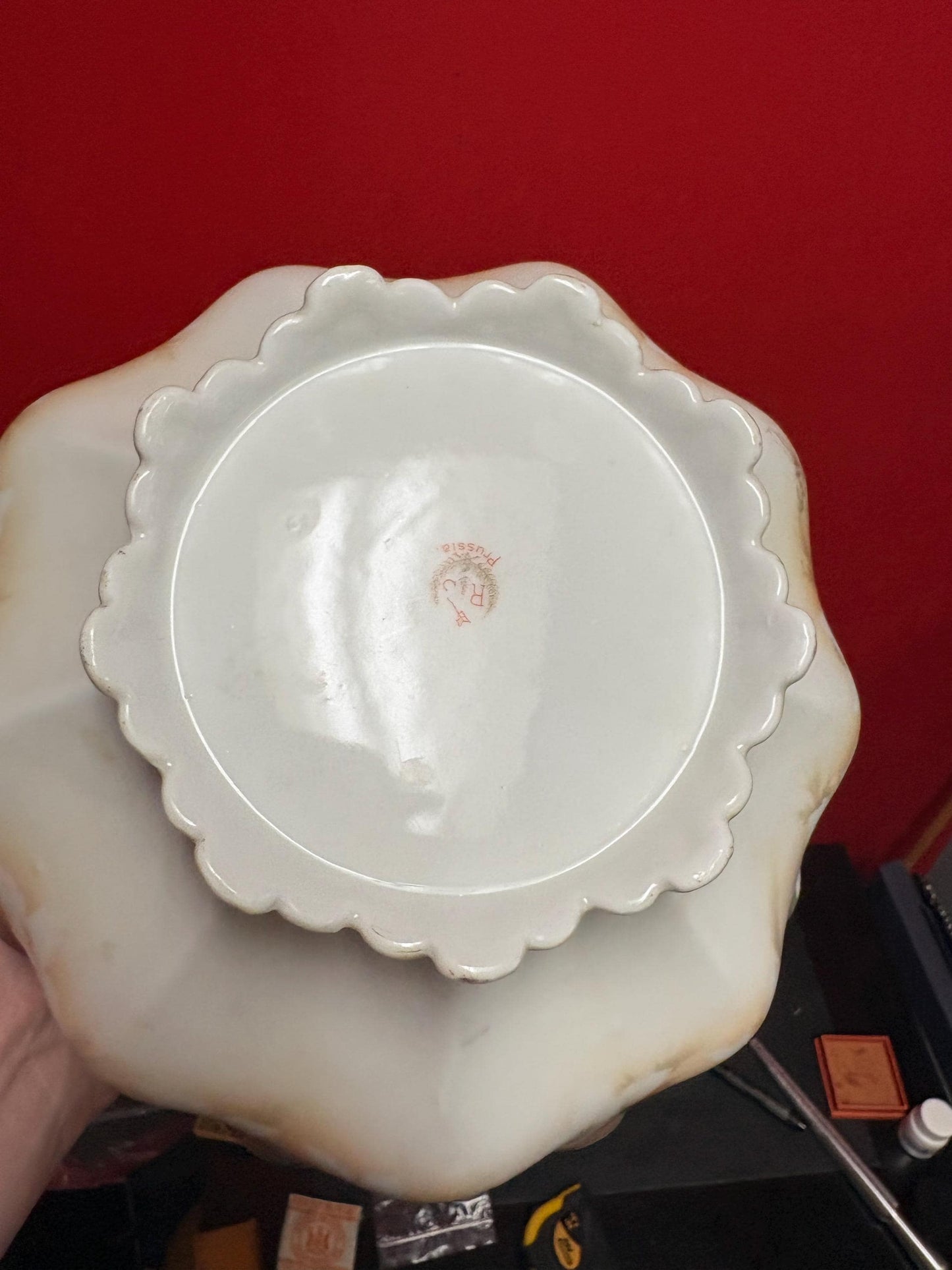 Beautiful antique RS Prussia  9 inch high porcelain bowl in mint condition -  great value - B