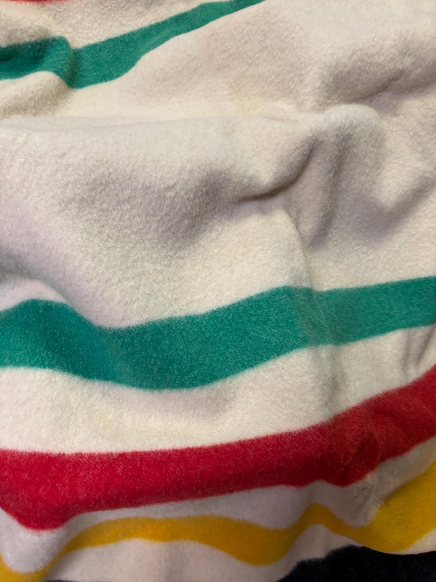 Beautiful authentic antique  4 point HBC Hudson Bay wool blanket  approximately 90 x 72 wide in very good condition  very hard to get -