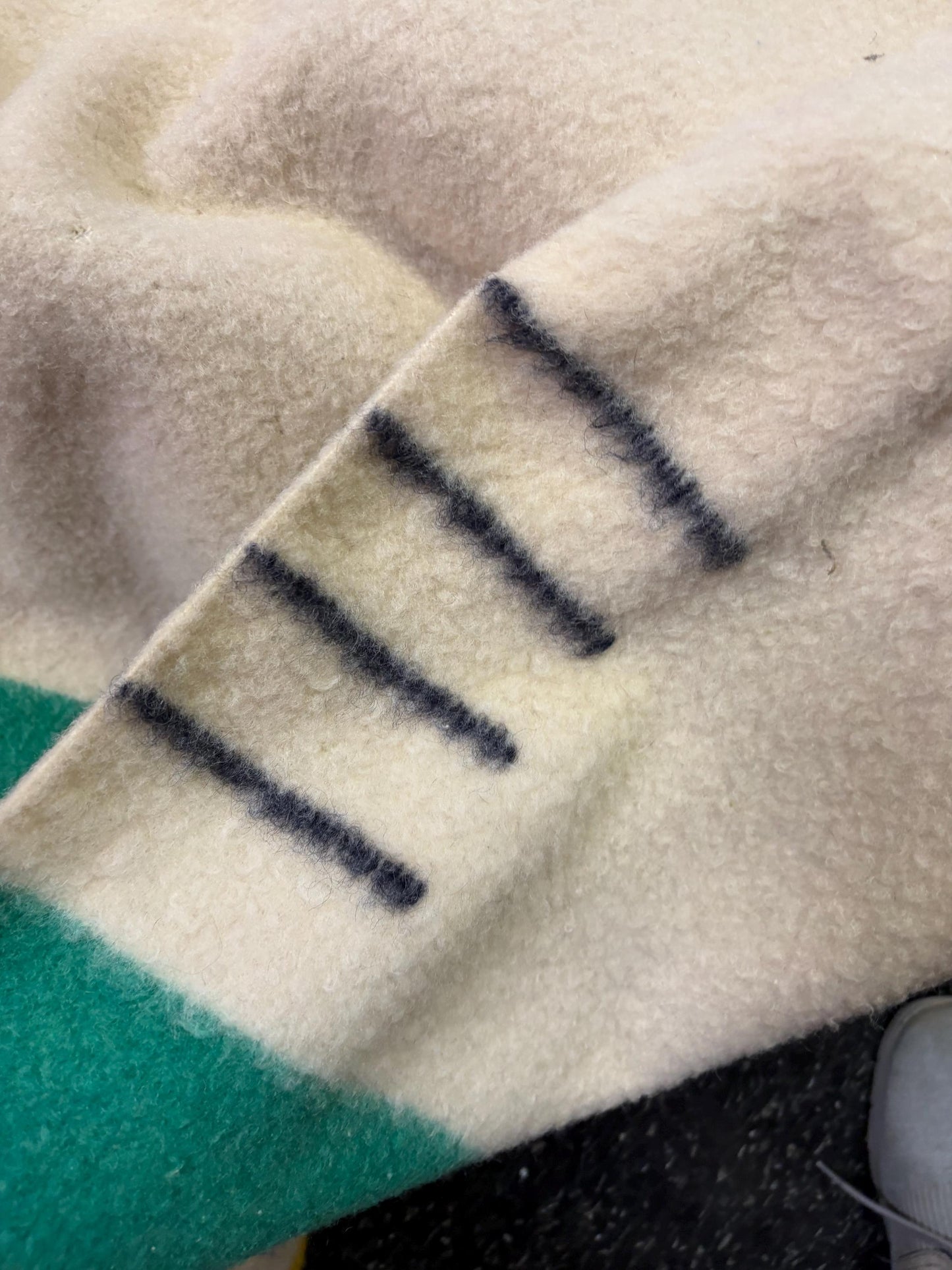 Beautiful authentic antique  4 point HBC Hudson Bay wool blanket  approximately 90 x 72 wide in very good condition  very hard to get -