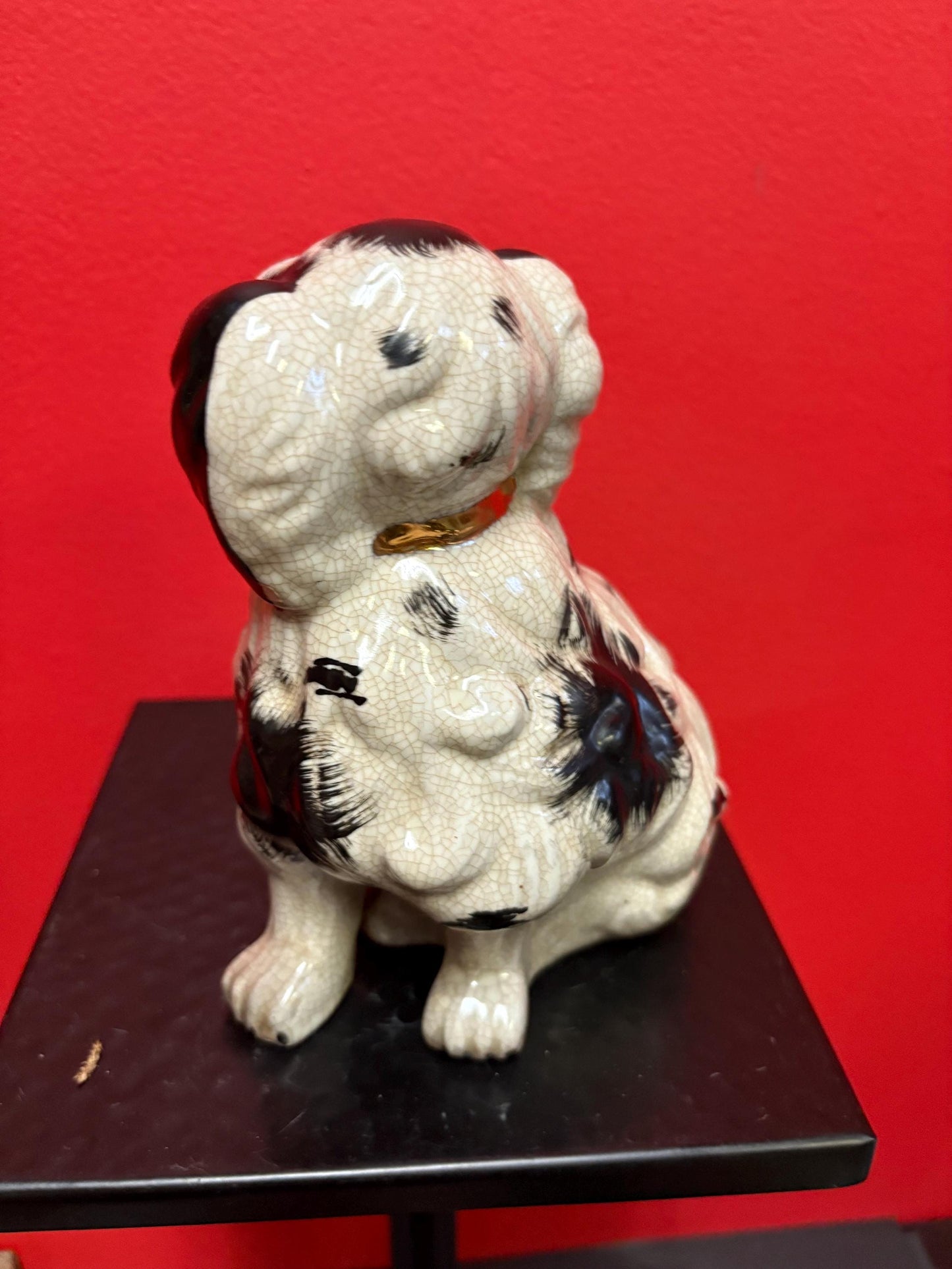 Beautiful 10 inch antique Staffordshire English spaniel dogs in mint condition  lovely subject and unusual  great pair