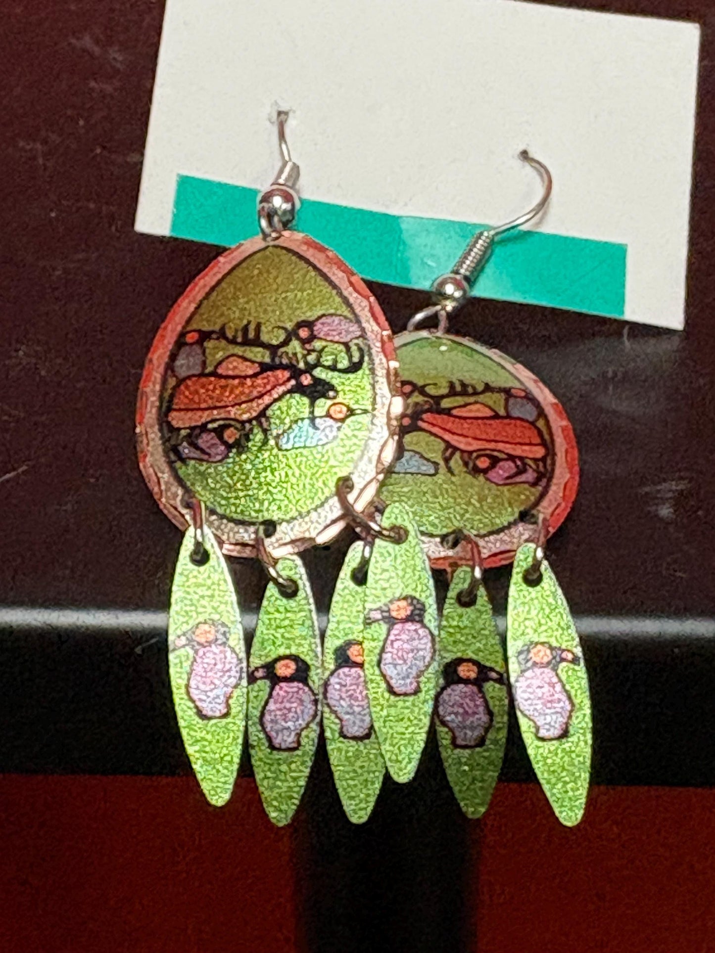 Beautiful 2 inch indigenous first nations Norval Morrisseau inspired earrings  perfect for a gift or to wear