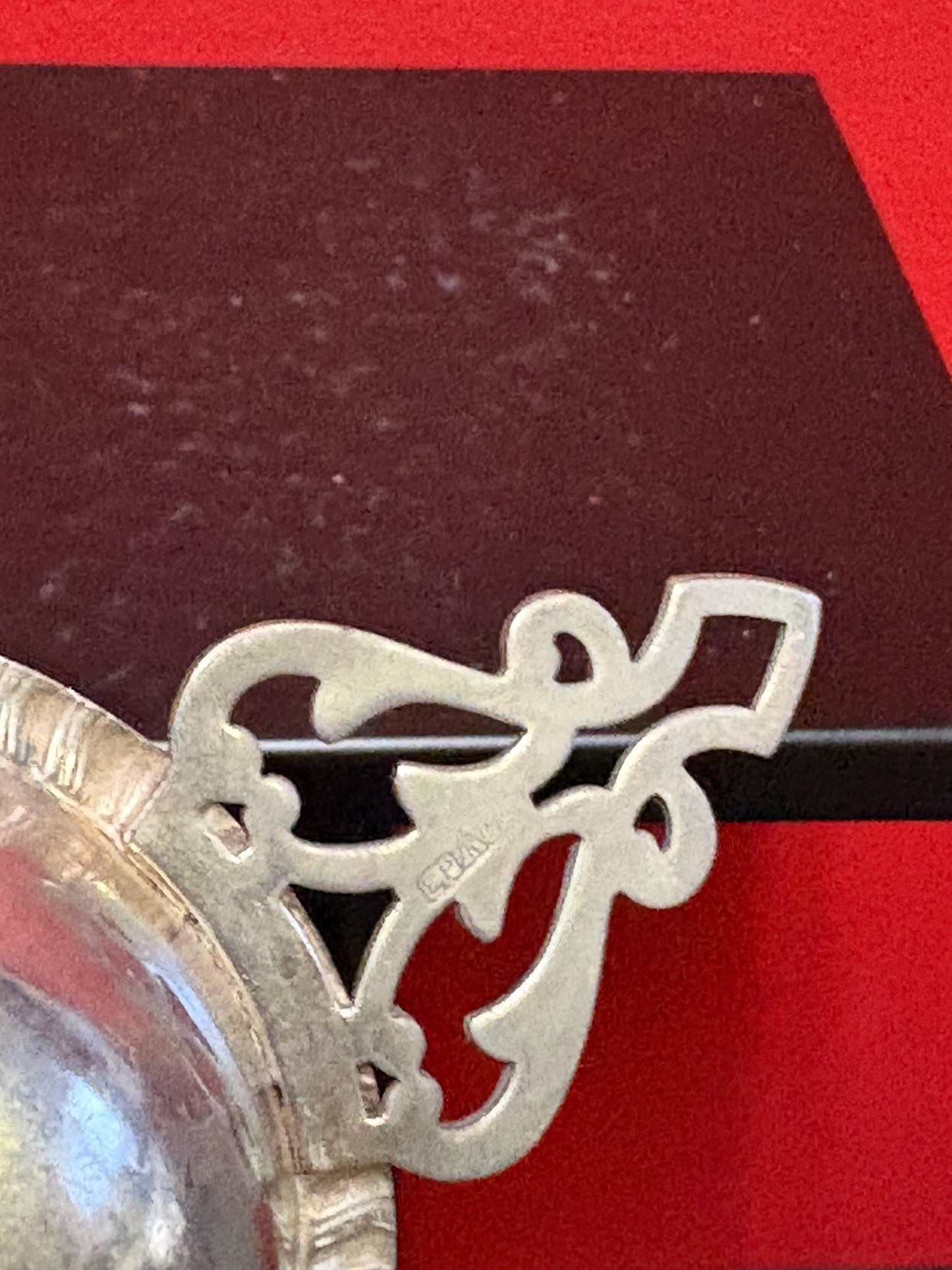 Lovely four inch silver plated English tea strainer  great gift