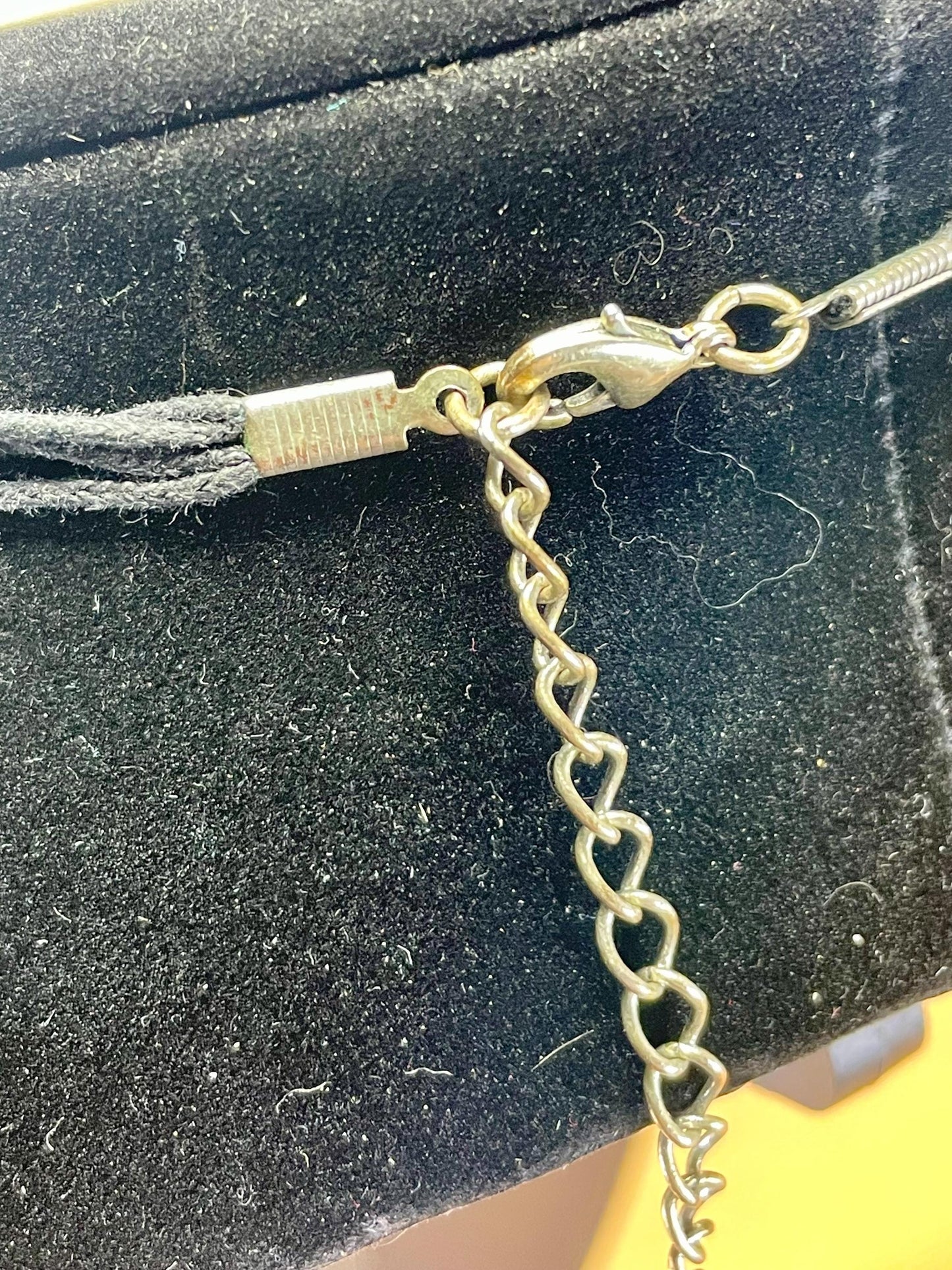 Mother of Pearl Pendant Necklace with Butterfly Accent  15 inch necklace, 3 inch Pendant