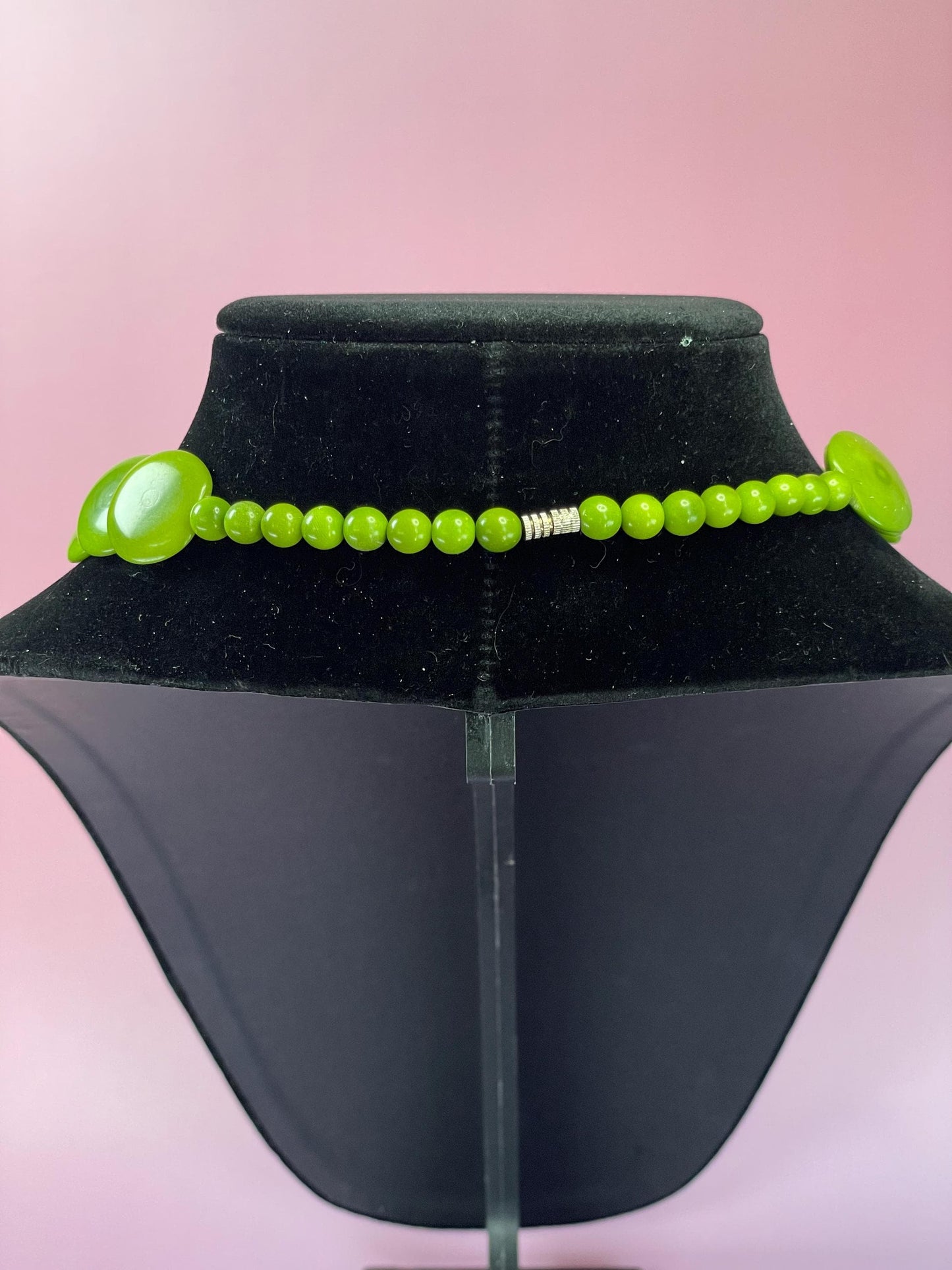 Cool Green Necklace with Overlapping Beads