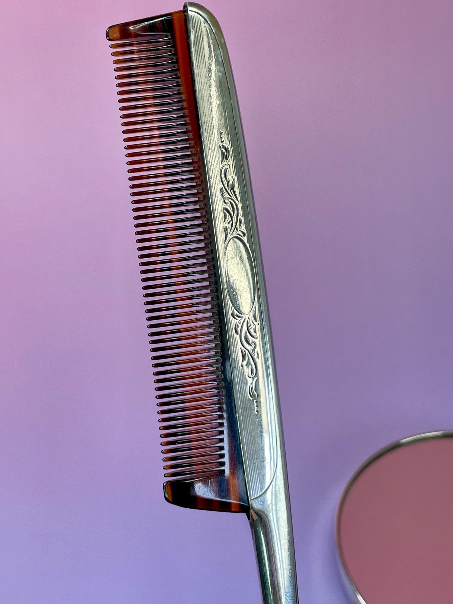 Birks Sterling Silver Mirror and Comb Set - B