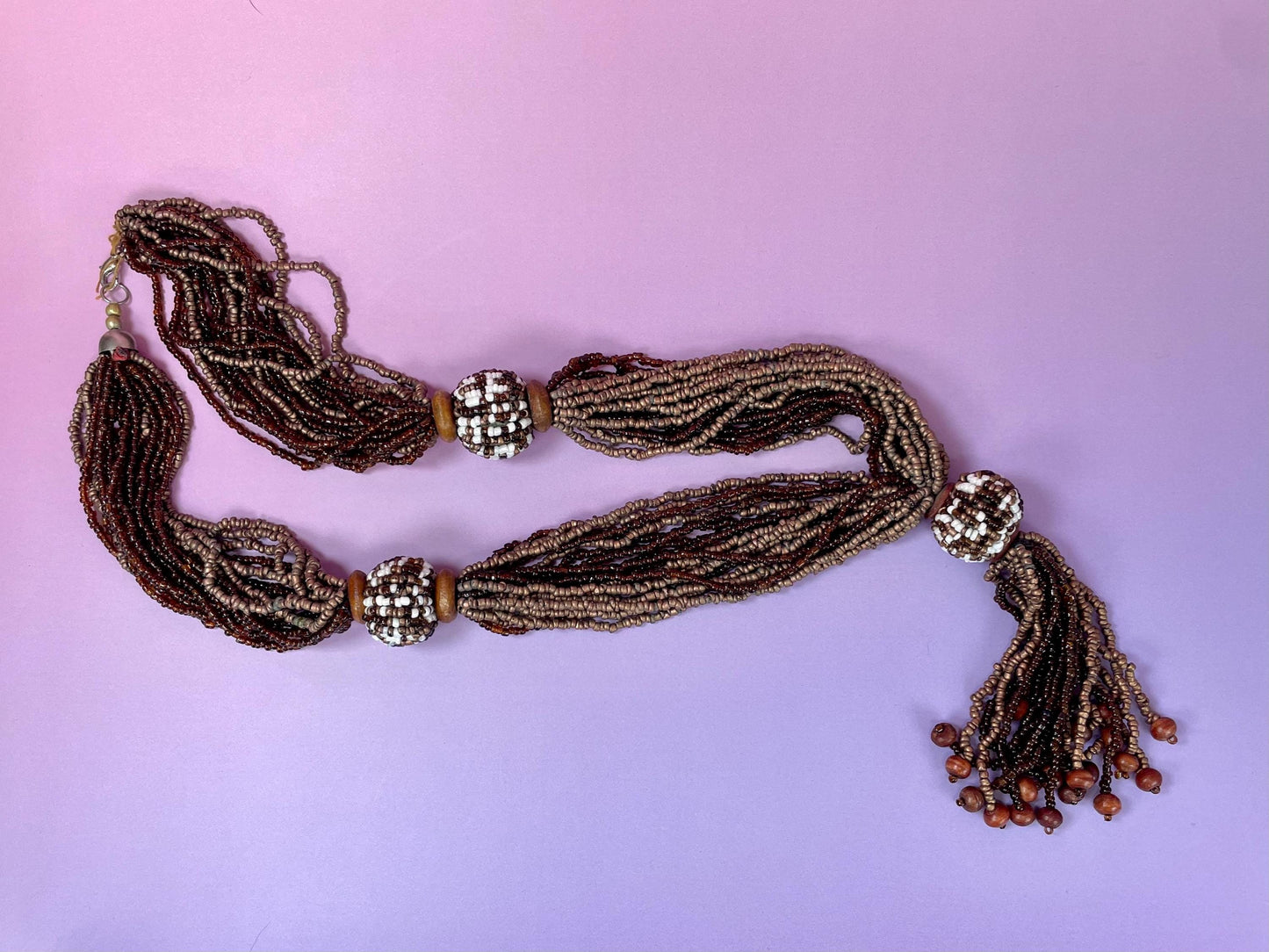 African Beaded Necklace in lovely Earth Tones