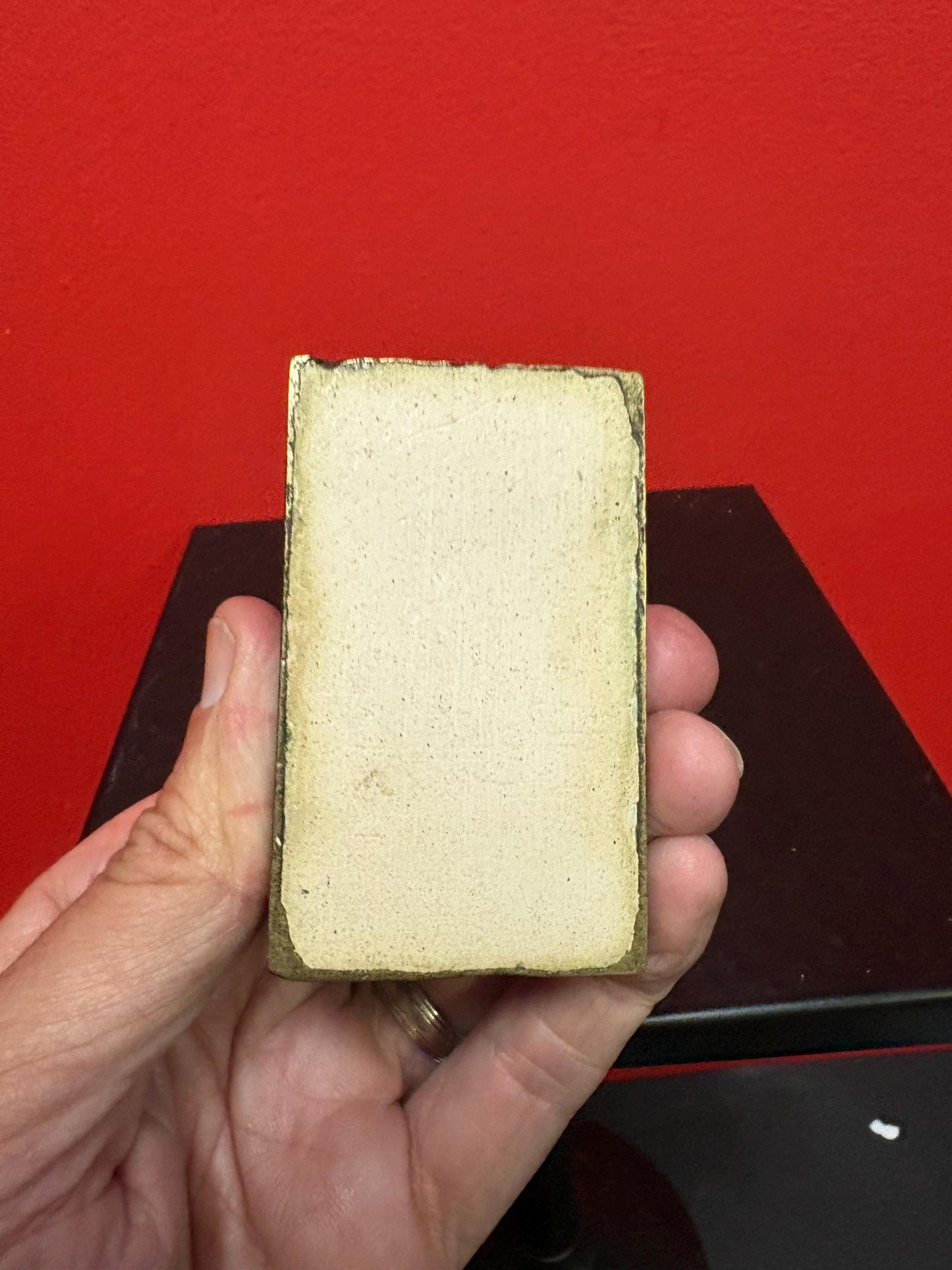 Beautiful 3 x 2 inch Asian bronze dog  great patina B