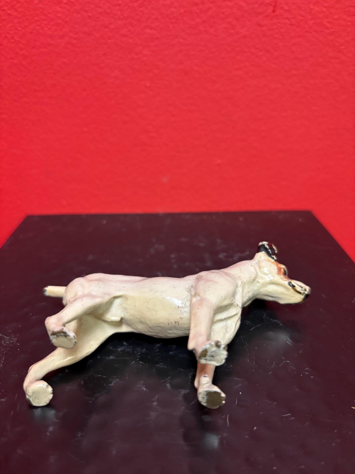 Lovely 4 x 3 inch Franz Bergman antique bronze dog - good condition   B