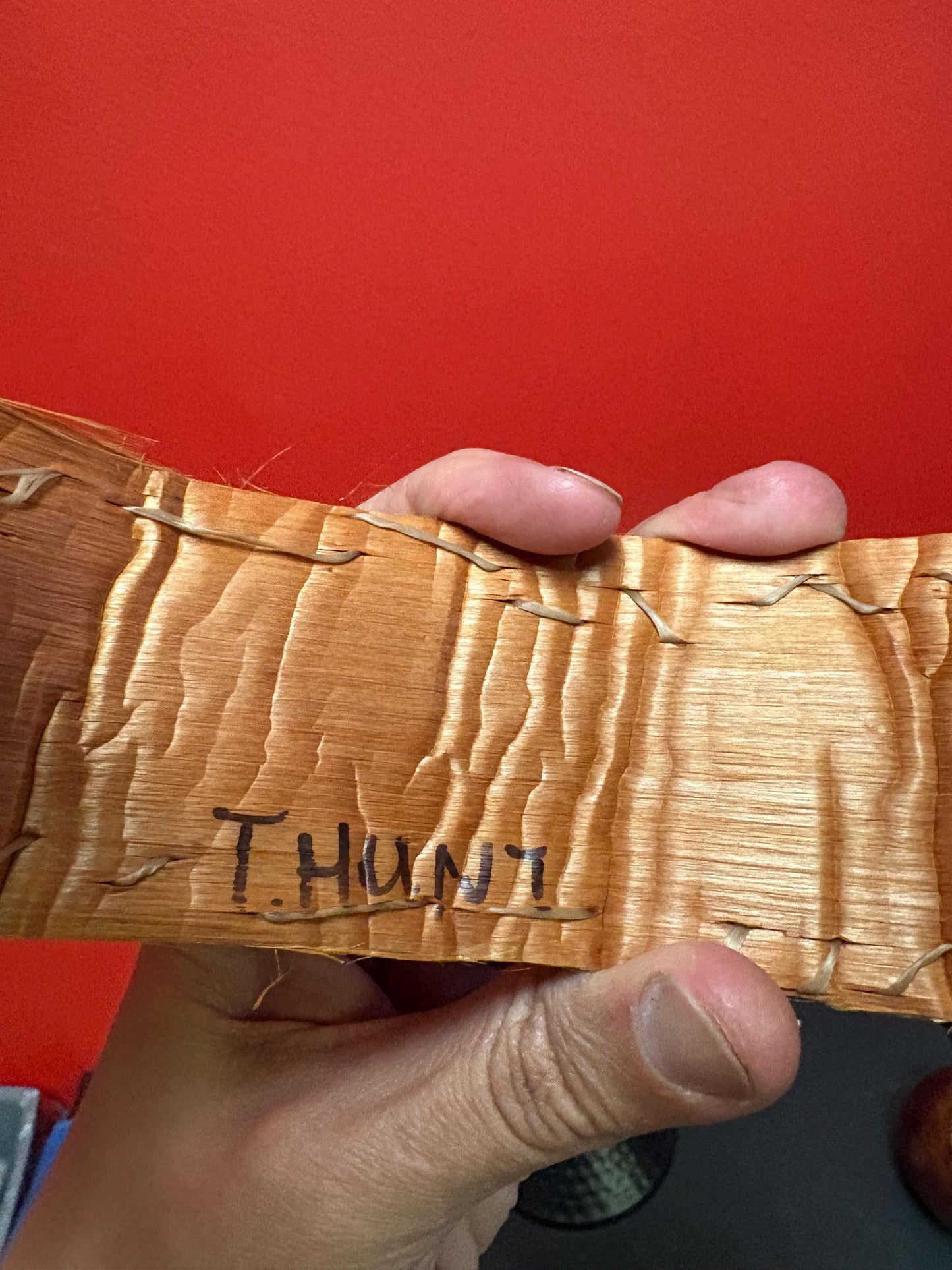 Beautiful antique indigenous Canadian First Nations 7 1/2 x 2 high cedar bark head dress  nice condition  famous artist Tony Hunt - wow