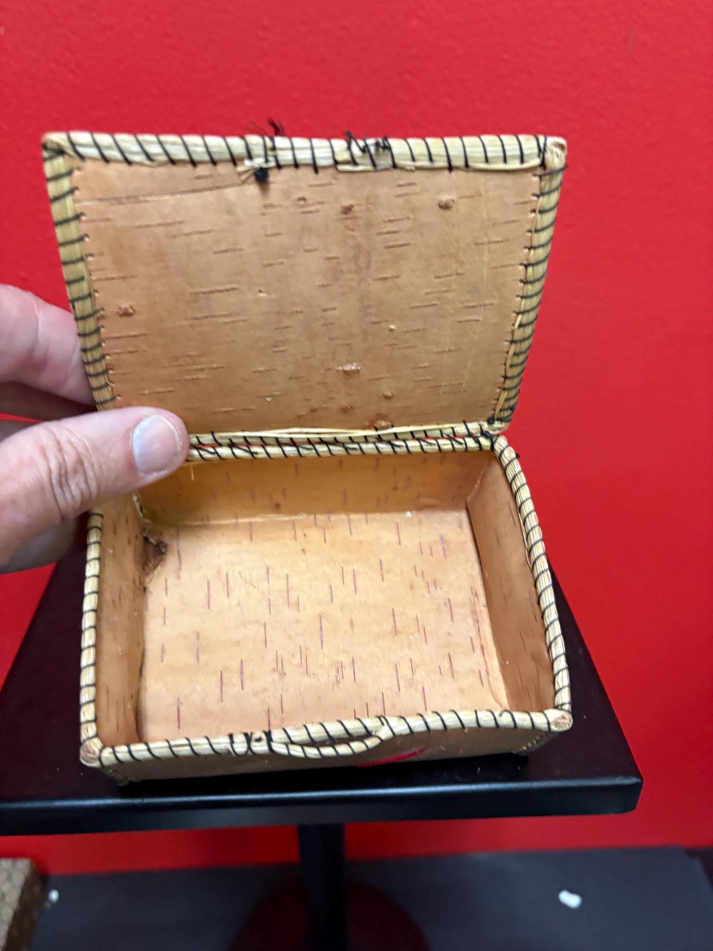 Beautiful indigenous Cedar bark box 4 1/2 x 3 x 2 high  great gift