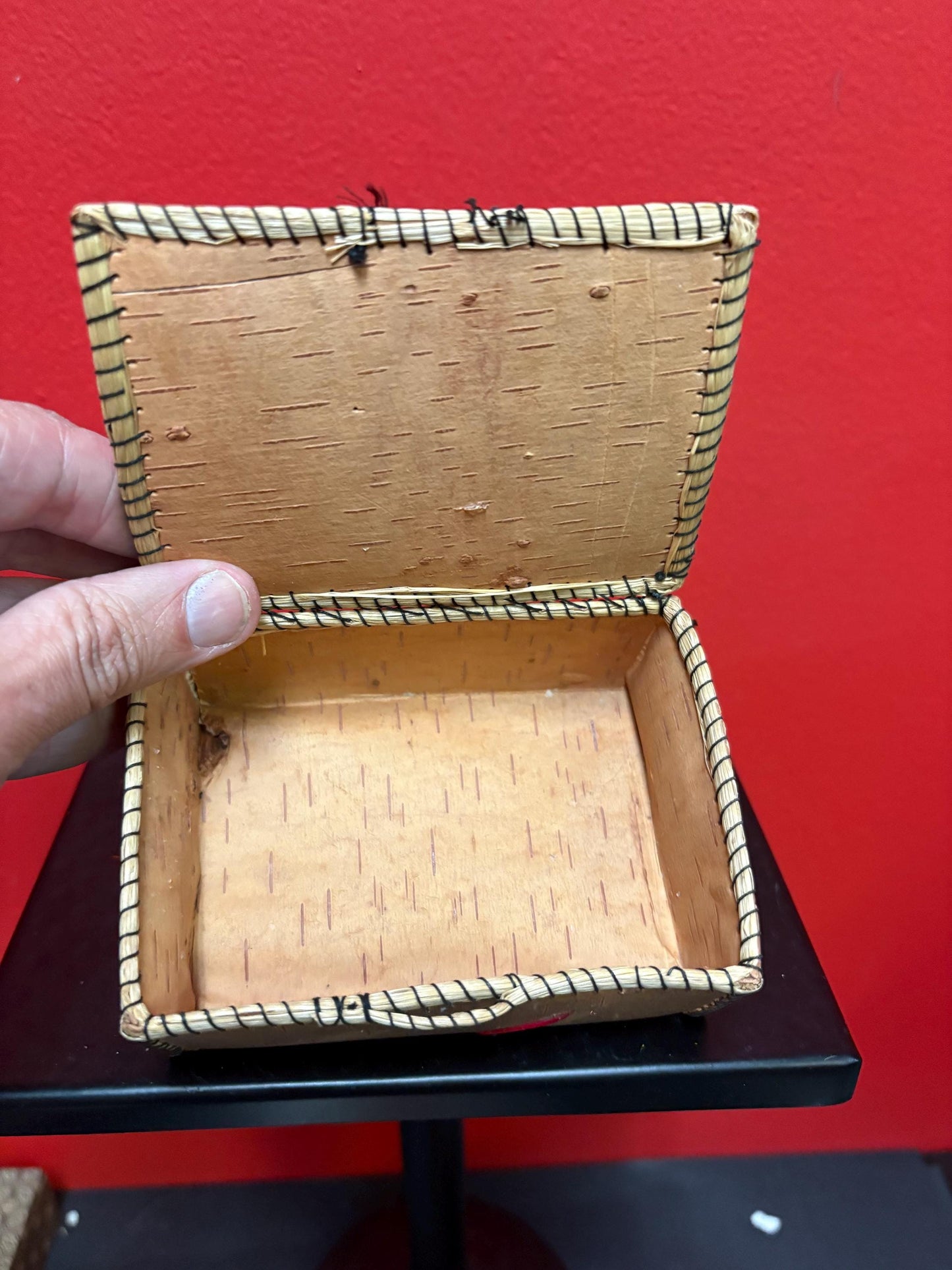 Beautiful indigenous Cedar bark box 4 1/2 x 3 x 2 high  great gift