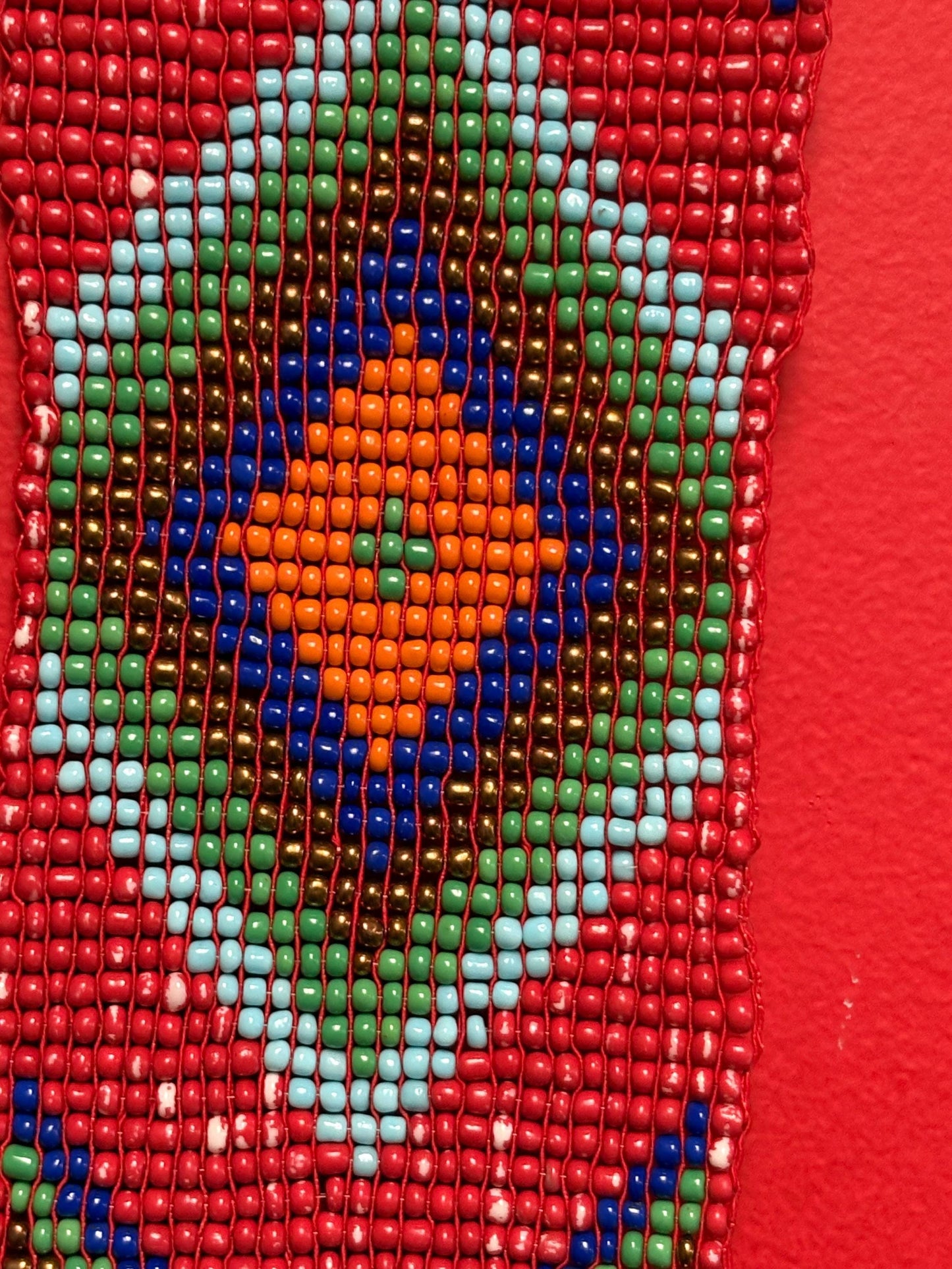 Stunning indigenous beaded 24 x 8 wide belt  amazing colours  so Unusual