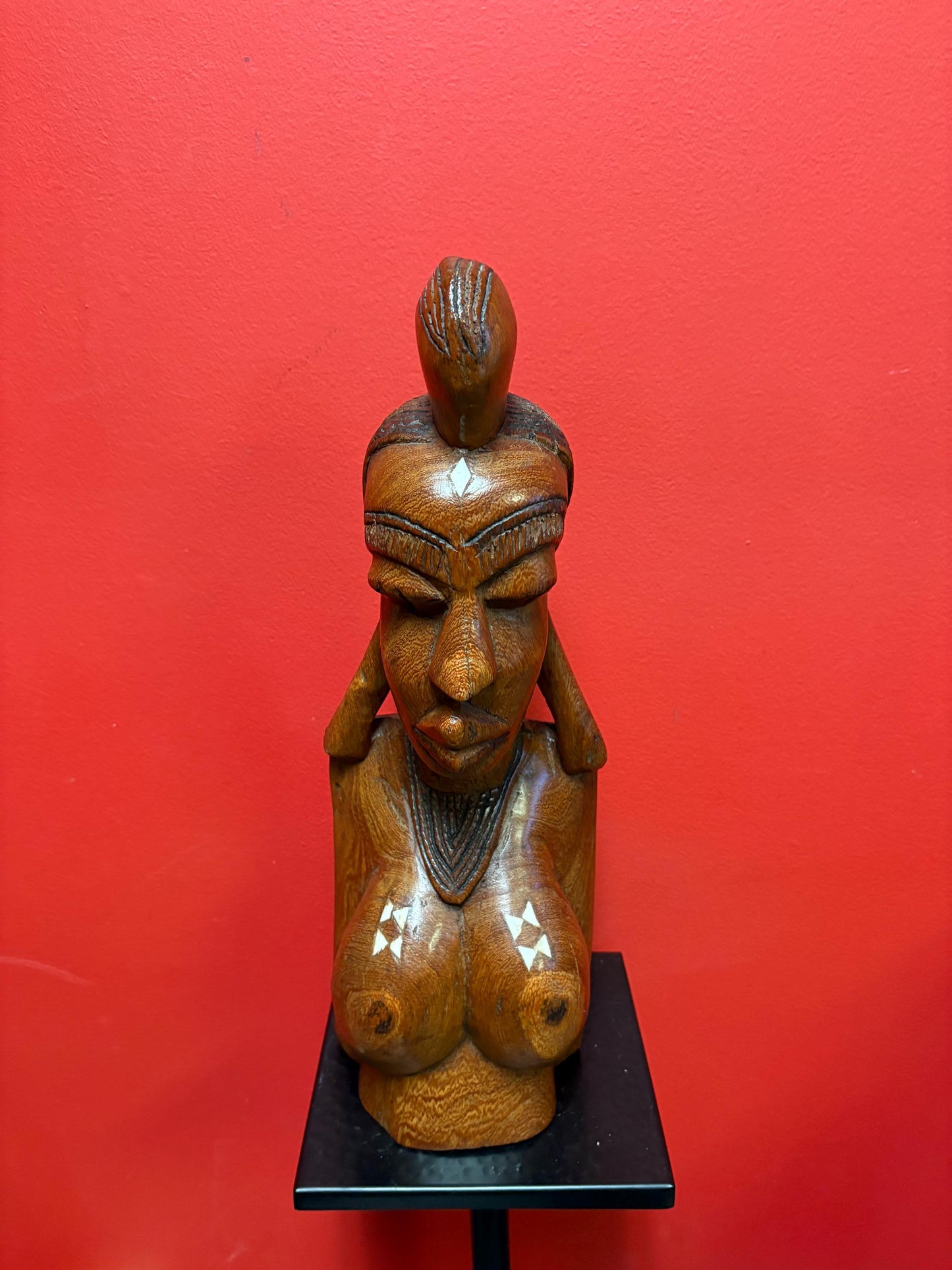 Stunning antique Moroccan 21 inch tall bust of a woman  wonderful detail and very heavy  wow