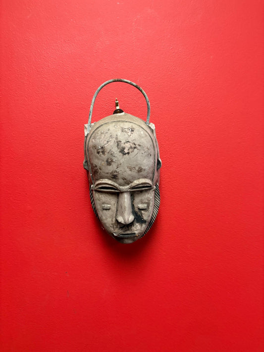 African plaster material mask by Austin productions 1971  little chips and very unusual  so heavy- 11 x 5 wide