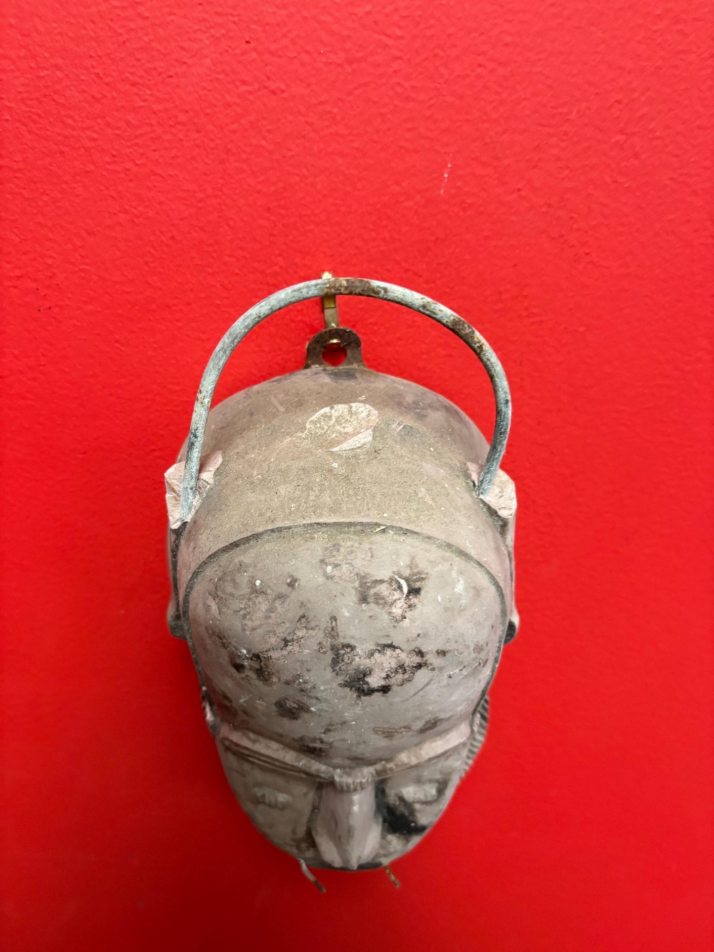 African plaster material mask by Austin productions 1971  little chips and very unusual  so heavy- 11 x 5 wide