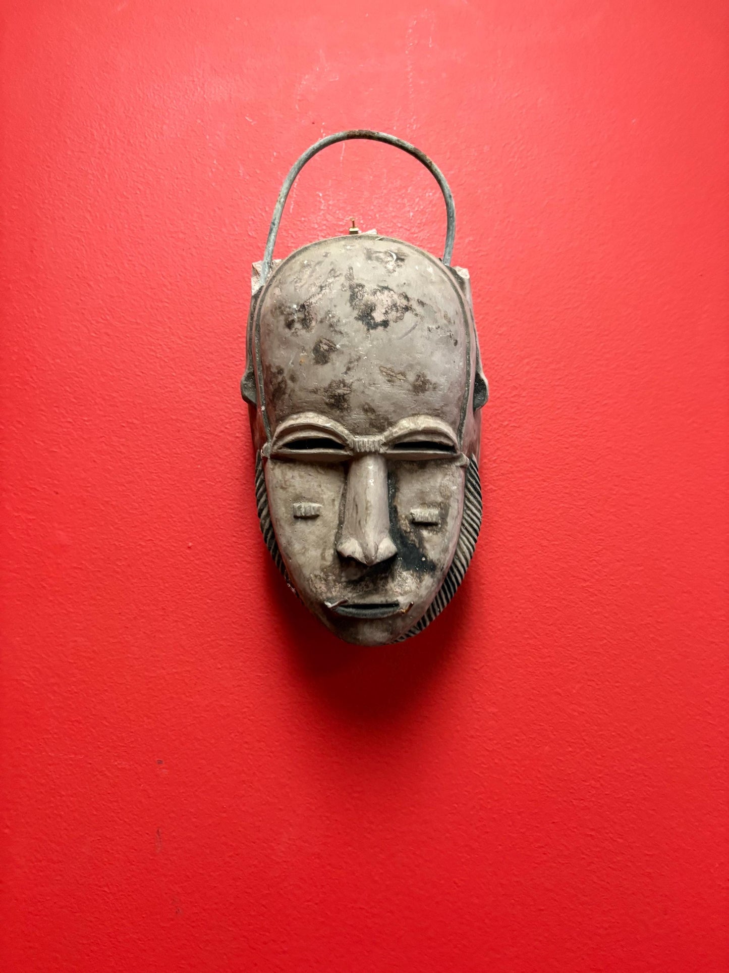 African plaster material mask by Austin productions 1971  little chips and very unusual  so heavy- 11 x 5 wide