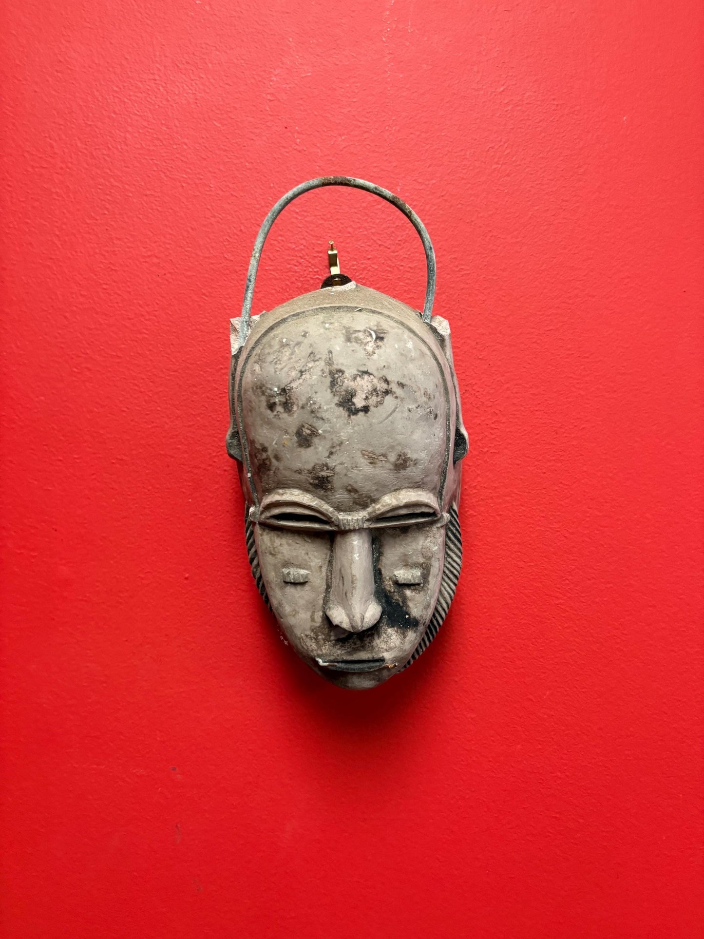 African plaster material mask by Austin productions 1971  little chips and very unusual  so heavy- 11 x 5 wide