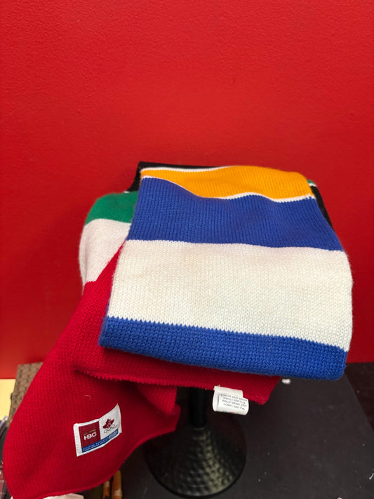 Beautiful Olympic  HBC Hudson Bay Company scarf  approximately 55 x 7 inches  great quality and ready to wear  hard to get HBC things!