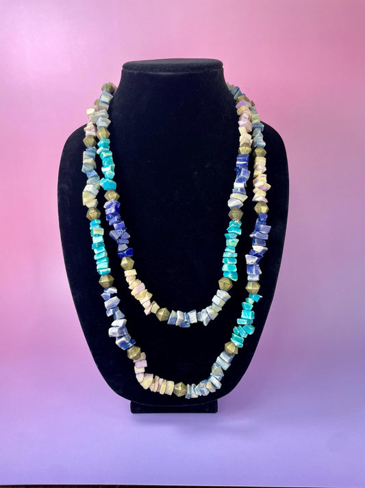 Heavy Dyed Stone Bead Necklace