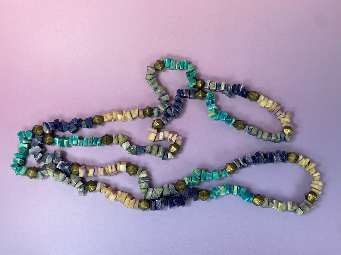 Heavy Dyed Stone Bead Necklace