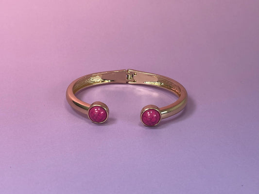 Gold-Tone Spring Hinge Cuff Bracelet