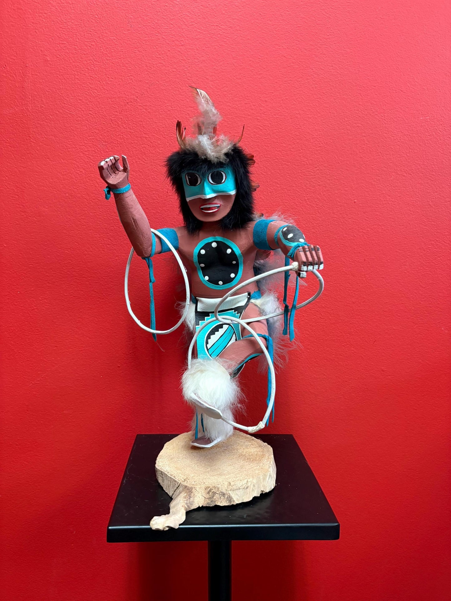 Beautiful huge Navajo American HOPI  KACHINA dancing doll  14 inches tall in perfect condition  wow - signed