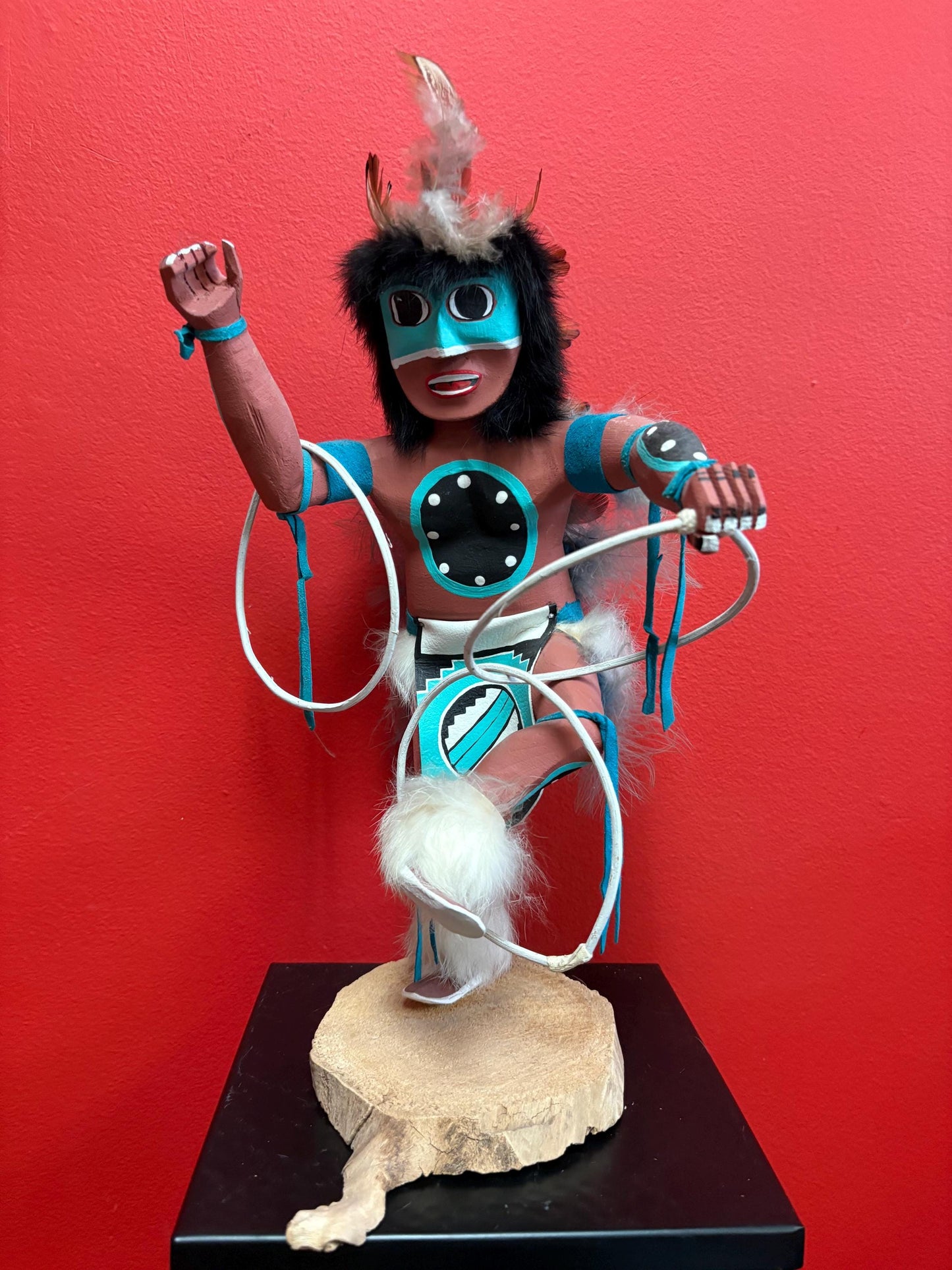 Beautiful huge Navajo American HOPI  KACHINA dancing doll  14 inches tall in perfect condition  wow - signed