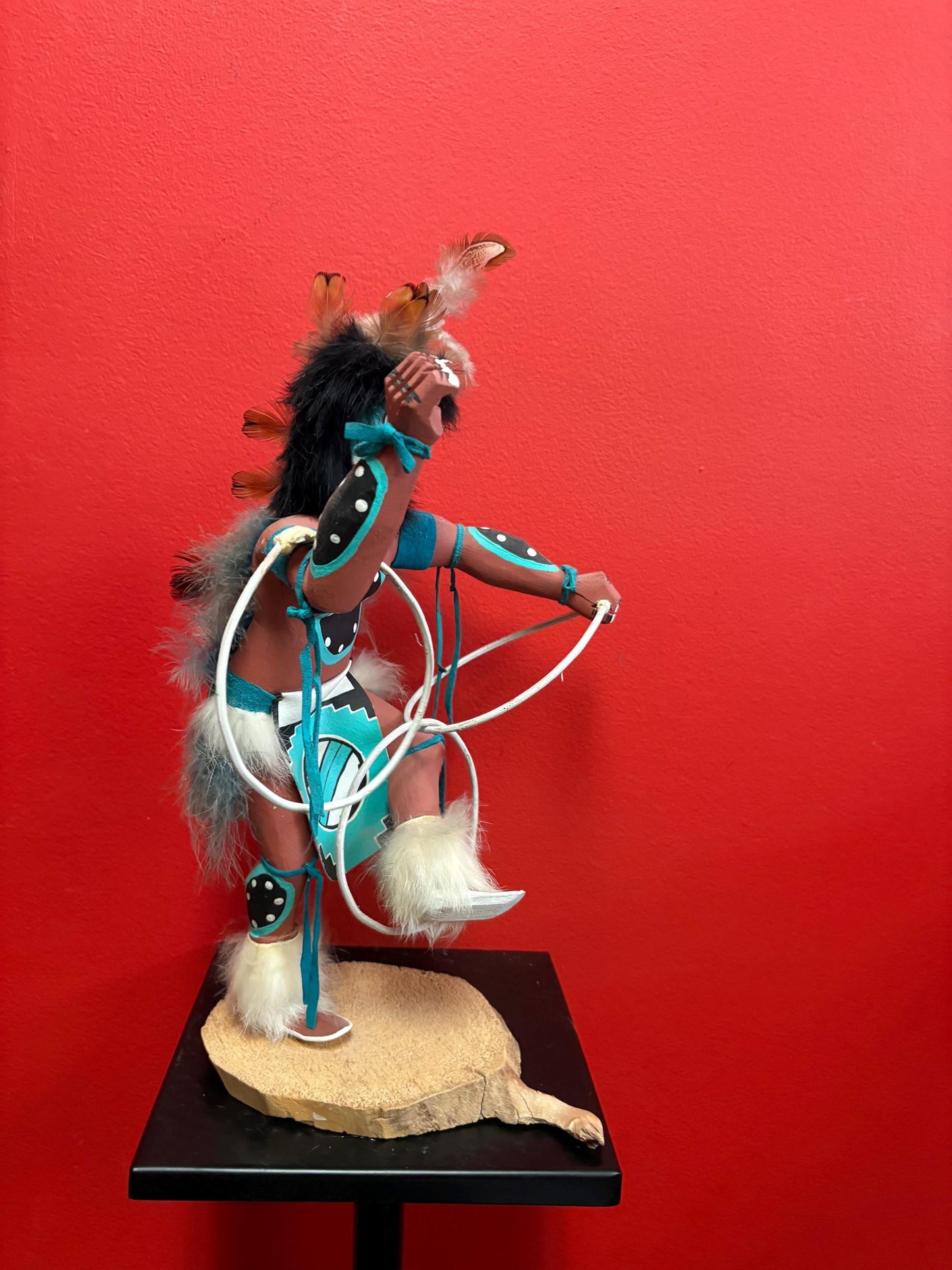 Beautiful huge Navajo American HOPI  KACHINA dancing doll  14 inches tall in perfect condition  wow - signed