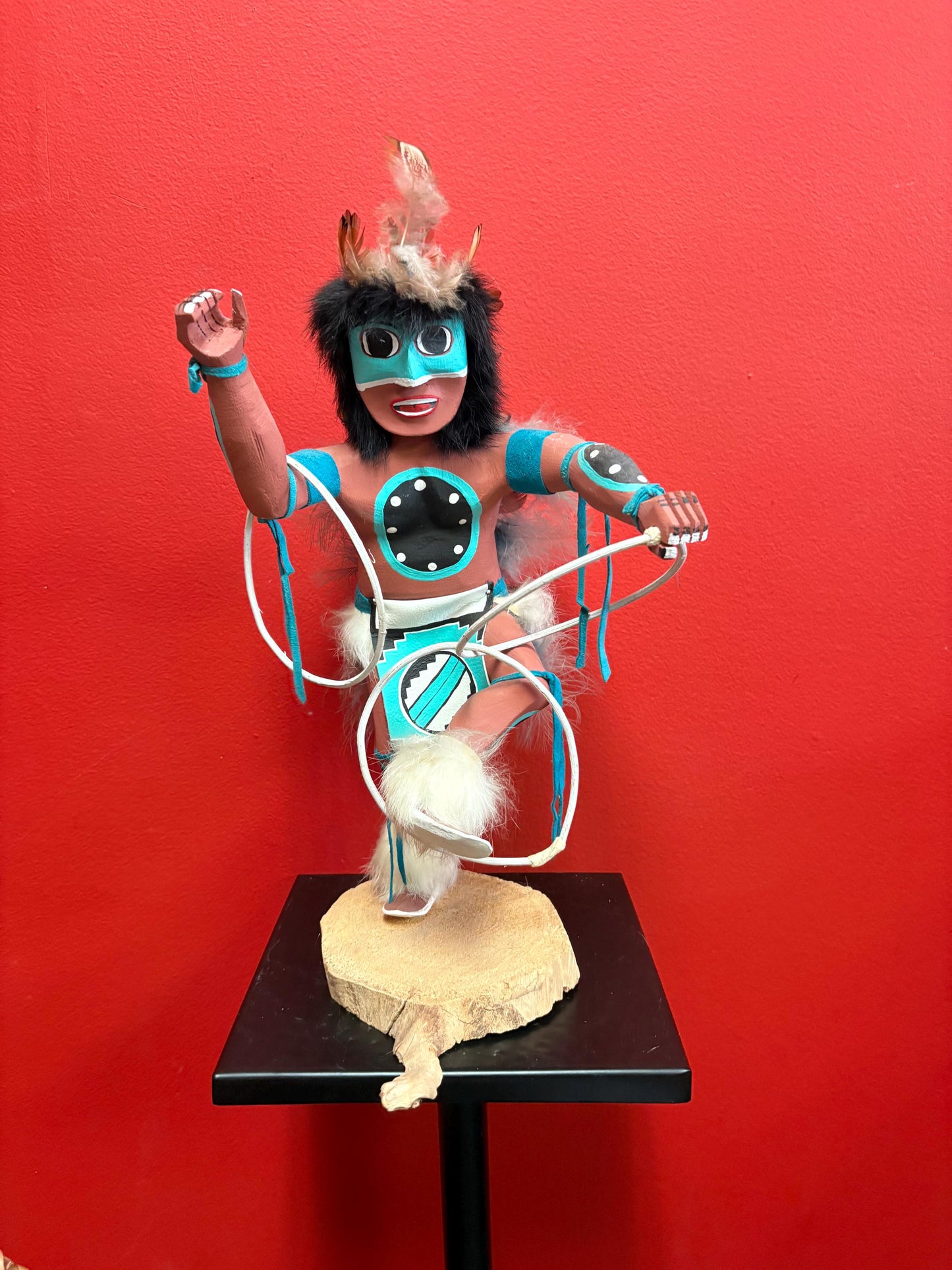 Beautiful huge Navajo American HOPI  KACHINA dancing doll  14 inches tall in perfect condition  wow - signed