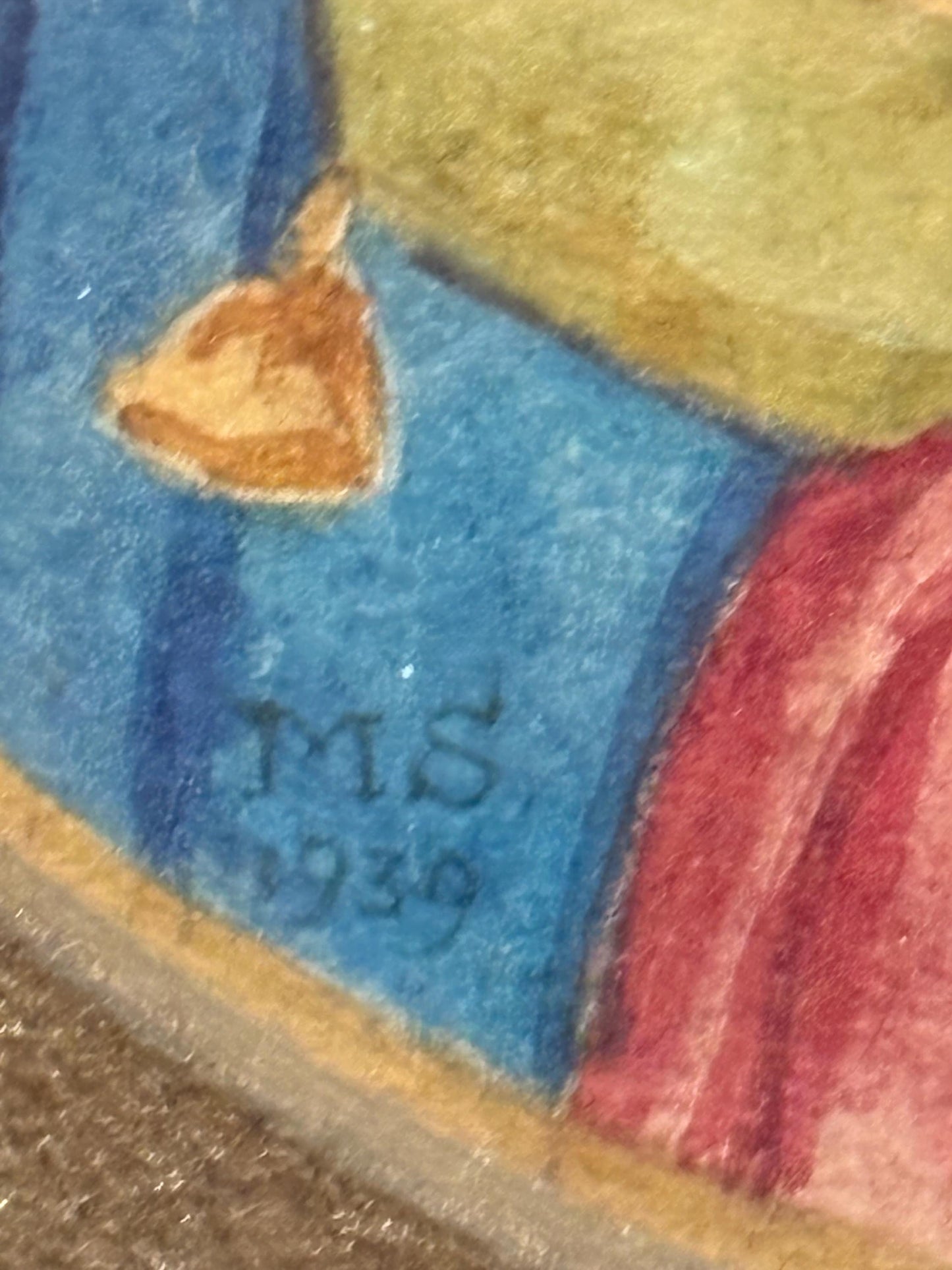 Beautiful 1939 hand painted religious European watercolour in beautiful frame  8 x 8  great detail  religious beauty