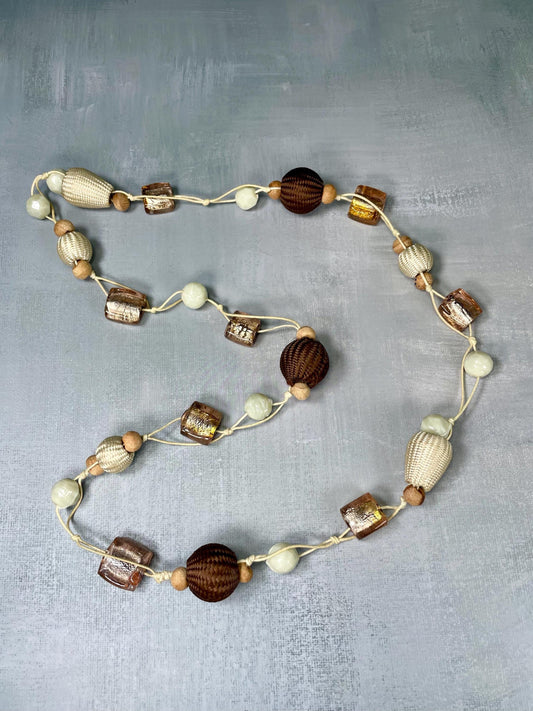 33 inch Boho Style Mixed Bead Necklace