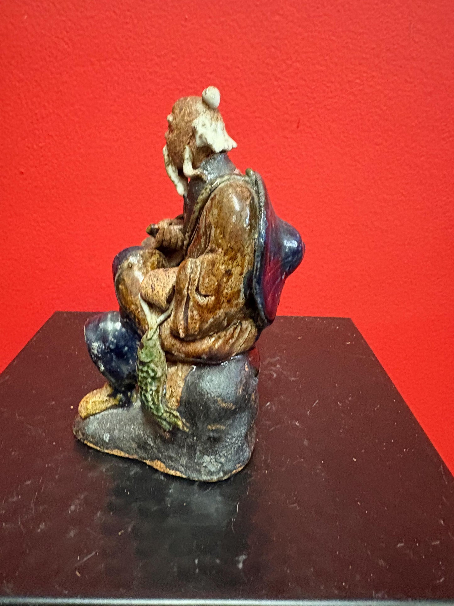 Lovely antique 5 inch tall Chinese mud man  great condition - older unusual one