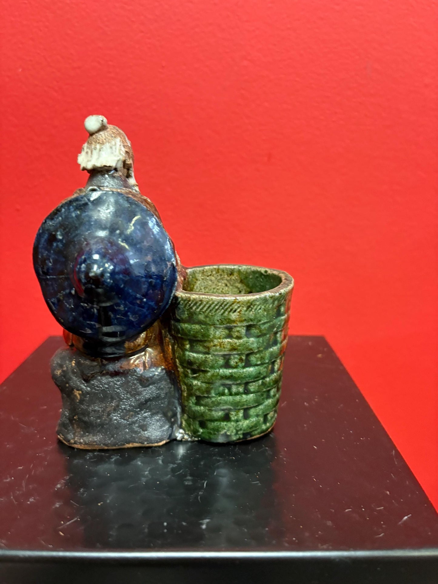 Lovely antique 5 inch tall Chinese mud man  great condition - older unusual one