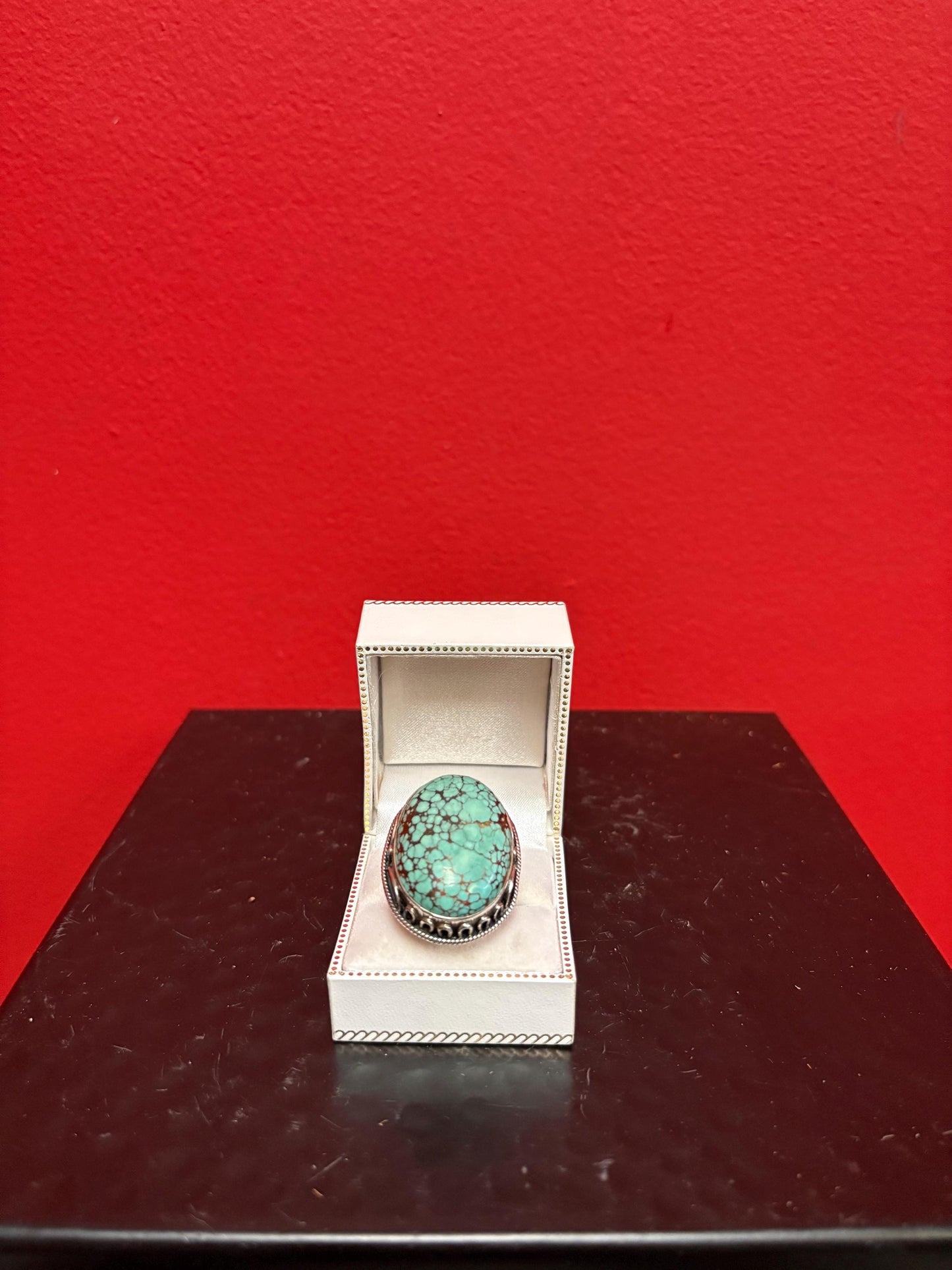 Stunning Navajo Sterling silver and turquoise ring size 9