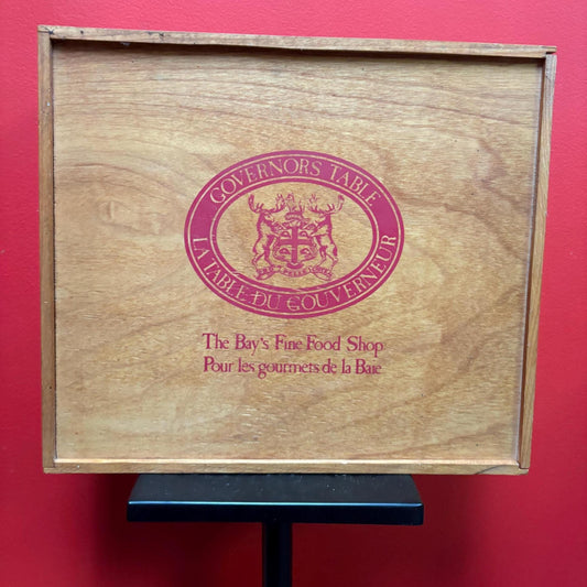 Hudson Bay Company HBC beautiful fine food box  great for storage or decoration  14 x 12 x 5 high  great piece of Canadian history  wow