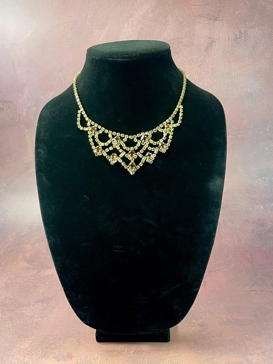 Stunning Rhinestone Chandelier Necklace