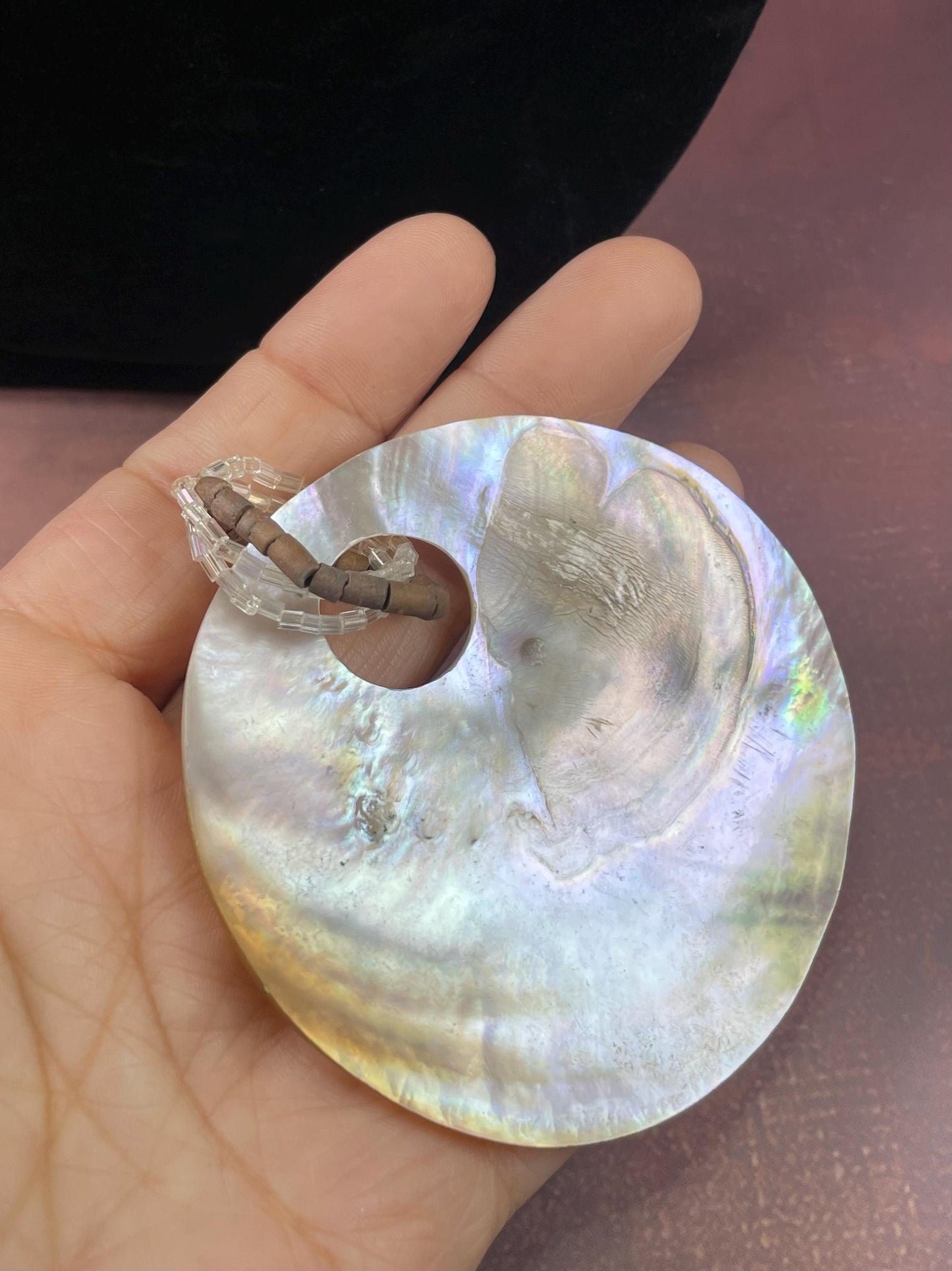 Gorgeous Beaded Necklace with 2 Large Interchangeable Shell Pendants