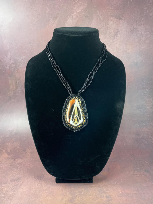 Cool Large Shell Pendant on Beaded Necklace