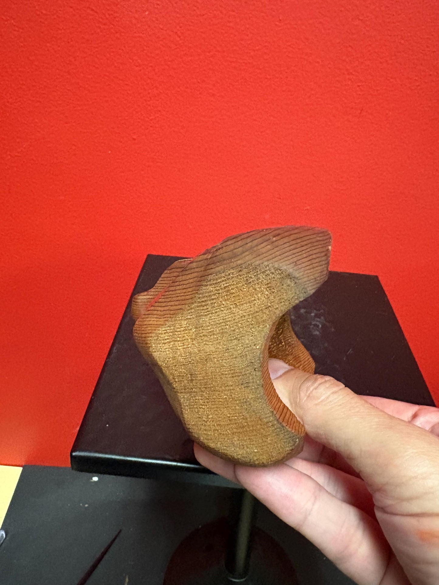 Fabulous 4 1/2 inch tall indigenous First Nations Pacific Northwest Coast polychrome painted cedar mask