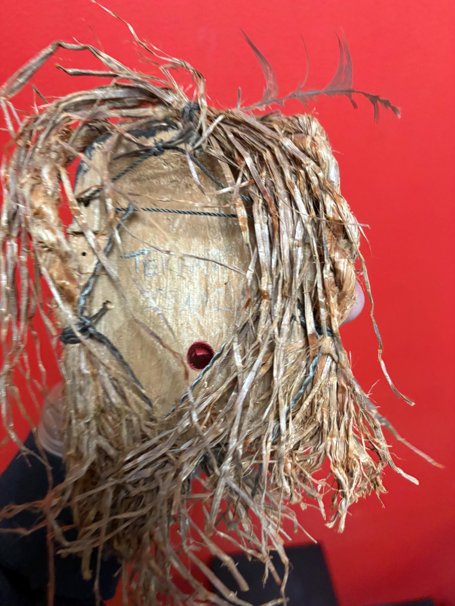 Beautiful 8 x 4 wide with cedar hair indigenous first nations pacific West Coast signed mask wow  great colours