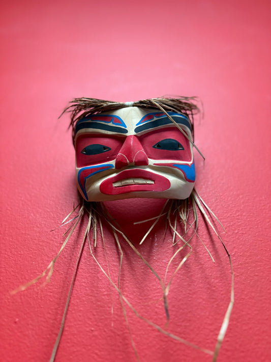 Beautiful approximately 5 x 4 high cedar painted Betty Joe indigenous pacific West Coast mask