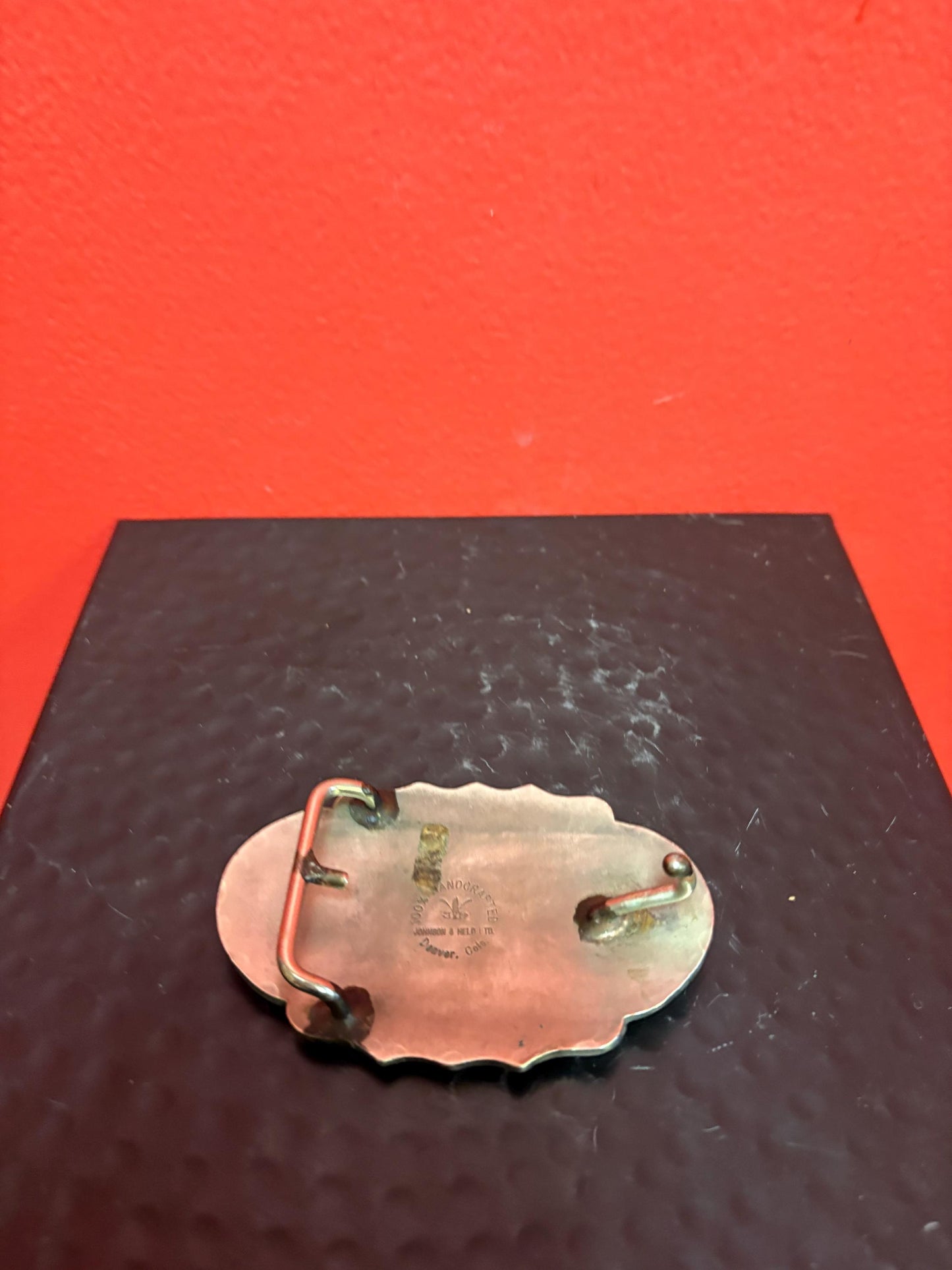 Very cool 3 1/2 inch untested silver and abalone belt buckle with an eagle  American beauty