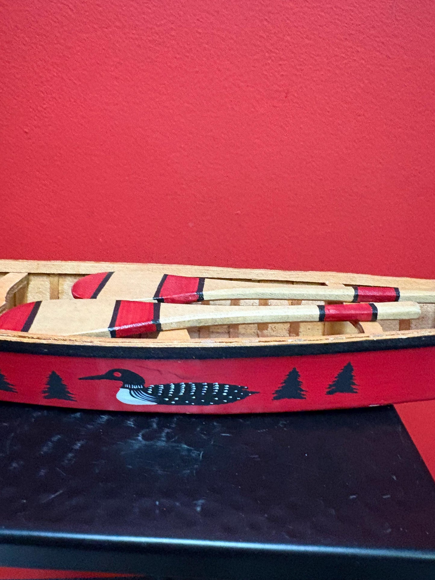 Indigenous first nations Canadian canoe with paddles  15 x 3 x 2 inches high - cool gift