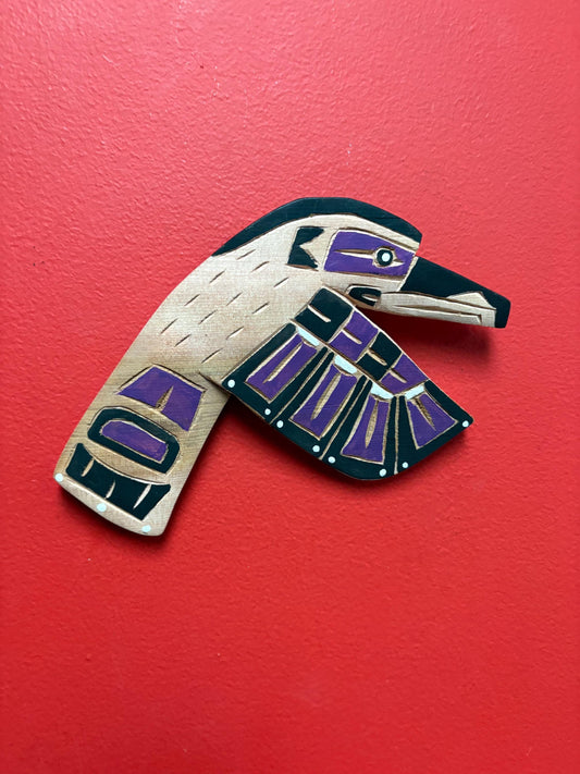 A Lovely detailed indigenous First Nations pacific north west coast signed hummingbird - Brad Joseph jr - 8 inches