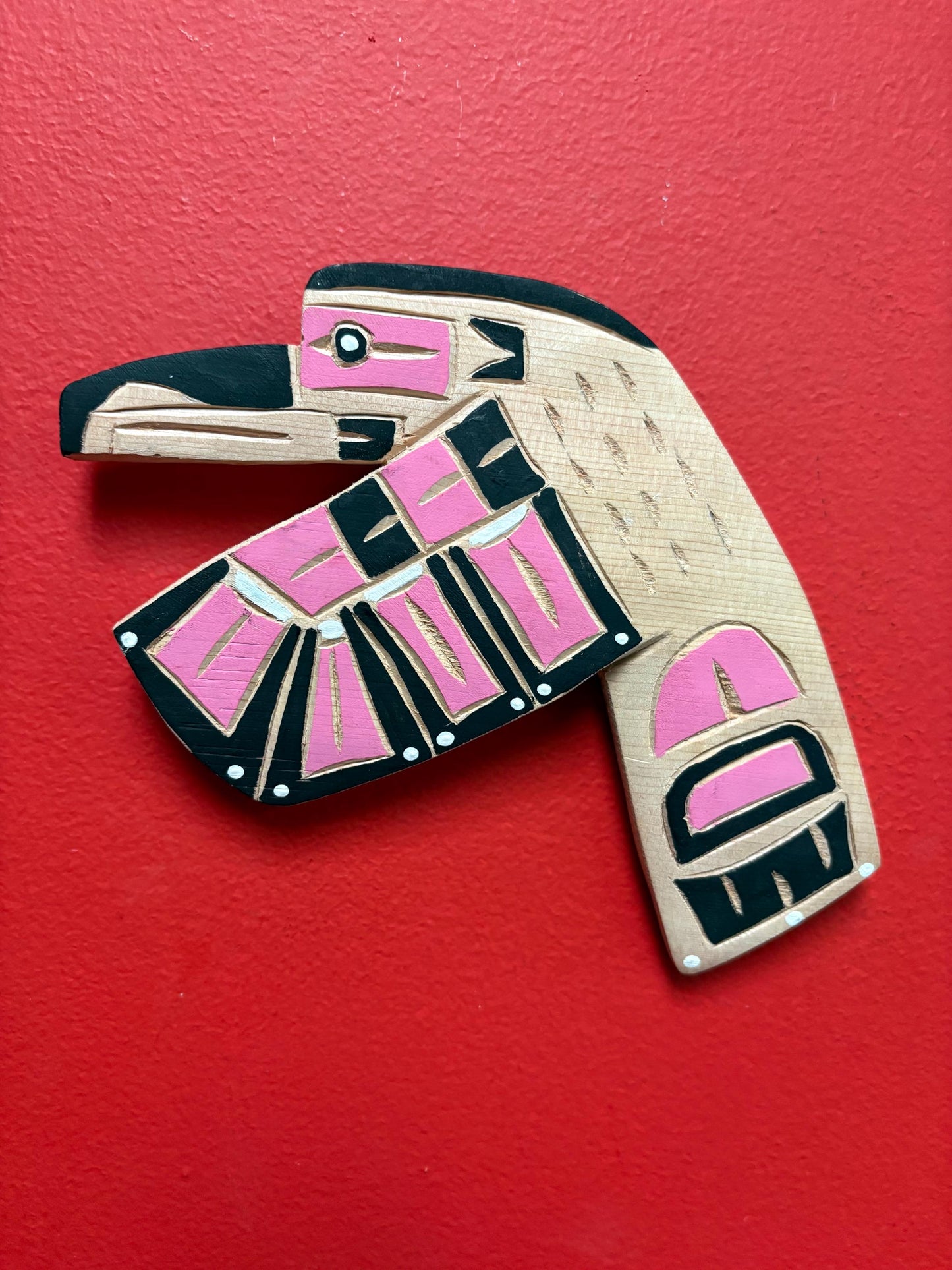 A Lovely detailed indigenous First Nations pacific north west coast signed hummingbird - Brad Joseph jr - 8 inch