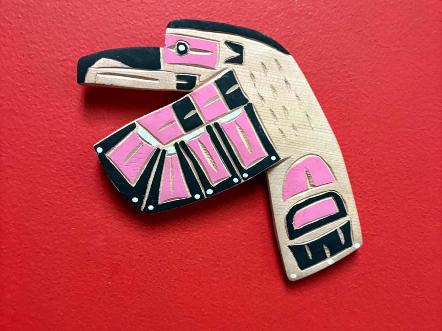 A Lovely detailed indigenous First Nations pacific north west coast signed hummingbird - Brad Joseph jr - 8 inch