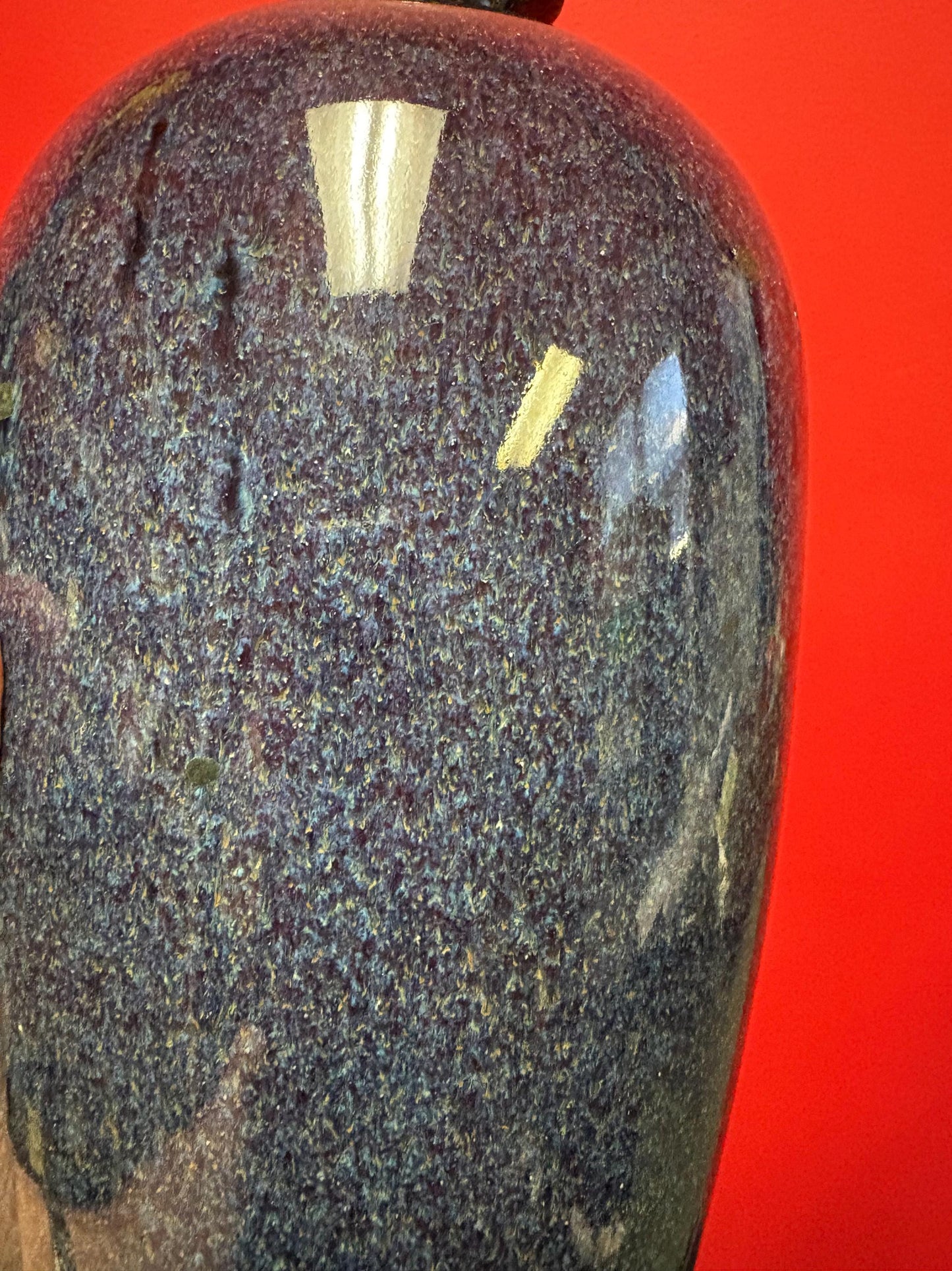 Gorgeous antique Chinese glazed porcelain vase  12 inches tall and magnificent colouring  amazing value