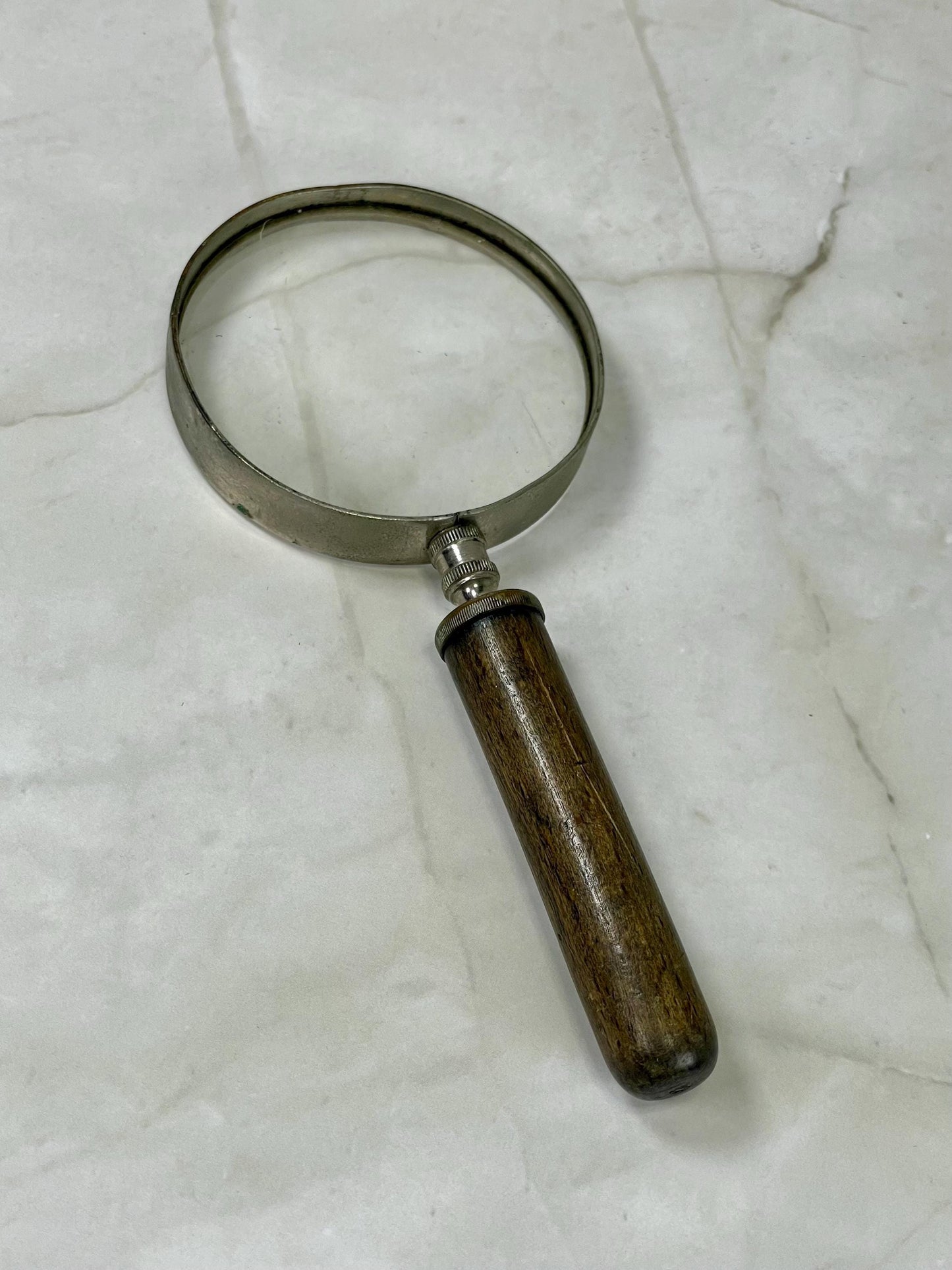 Antique 5.25 inch wood handled magnifying glass  Made in France