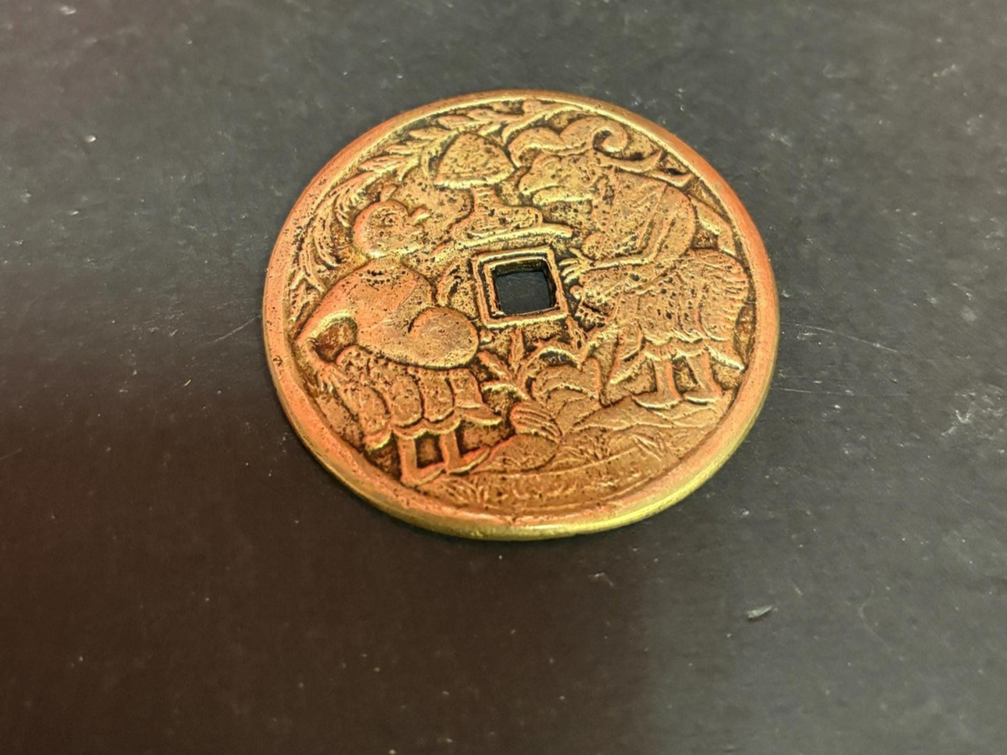 Old Chinese 2 inch bronze medallion coin